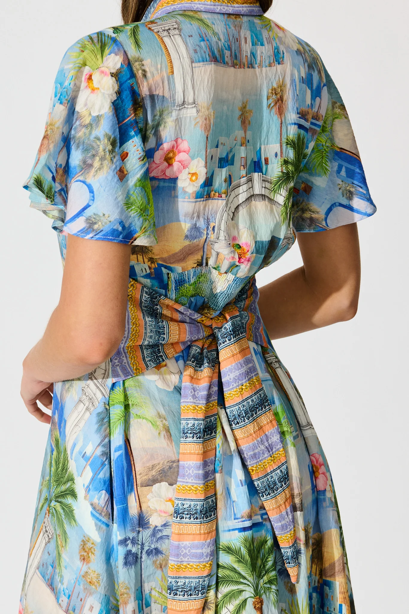 Eulalia Midi Dress in Blue Multi Print - Image 5