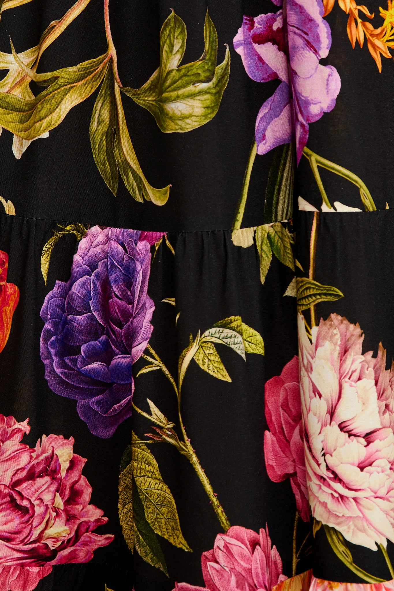 Evening Serenade Maxi Dress in Black with Multi Floral - Image 11