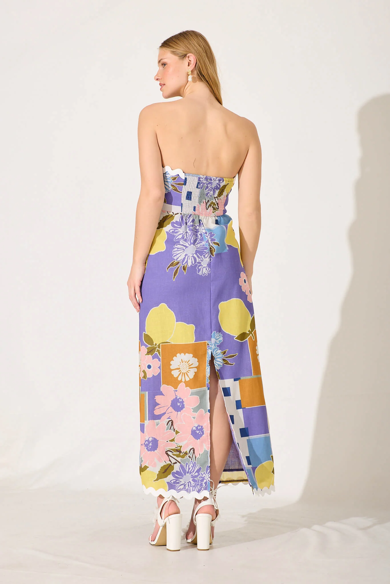 Everspring Maxi Dress In Lilac Multi With Ric Rac Trim - Image 4