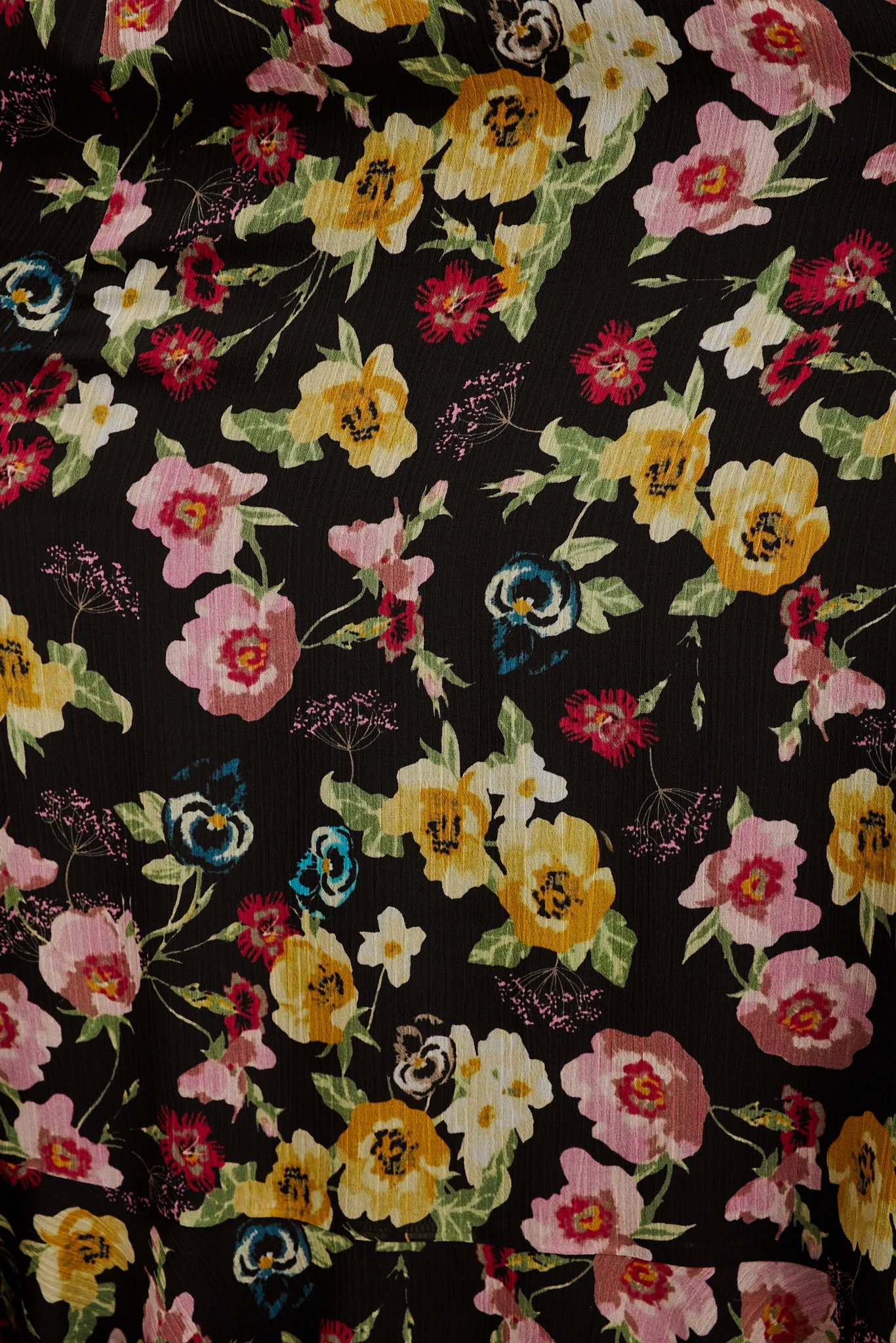 Executive Ease Maxi Dress in Black with Multi Floral Chiffon - Image 10