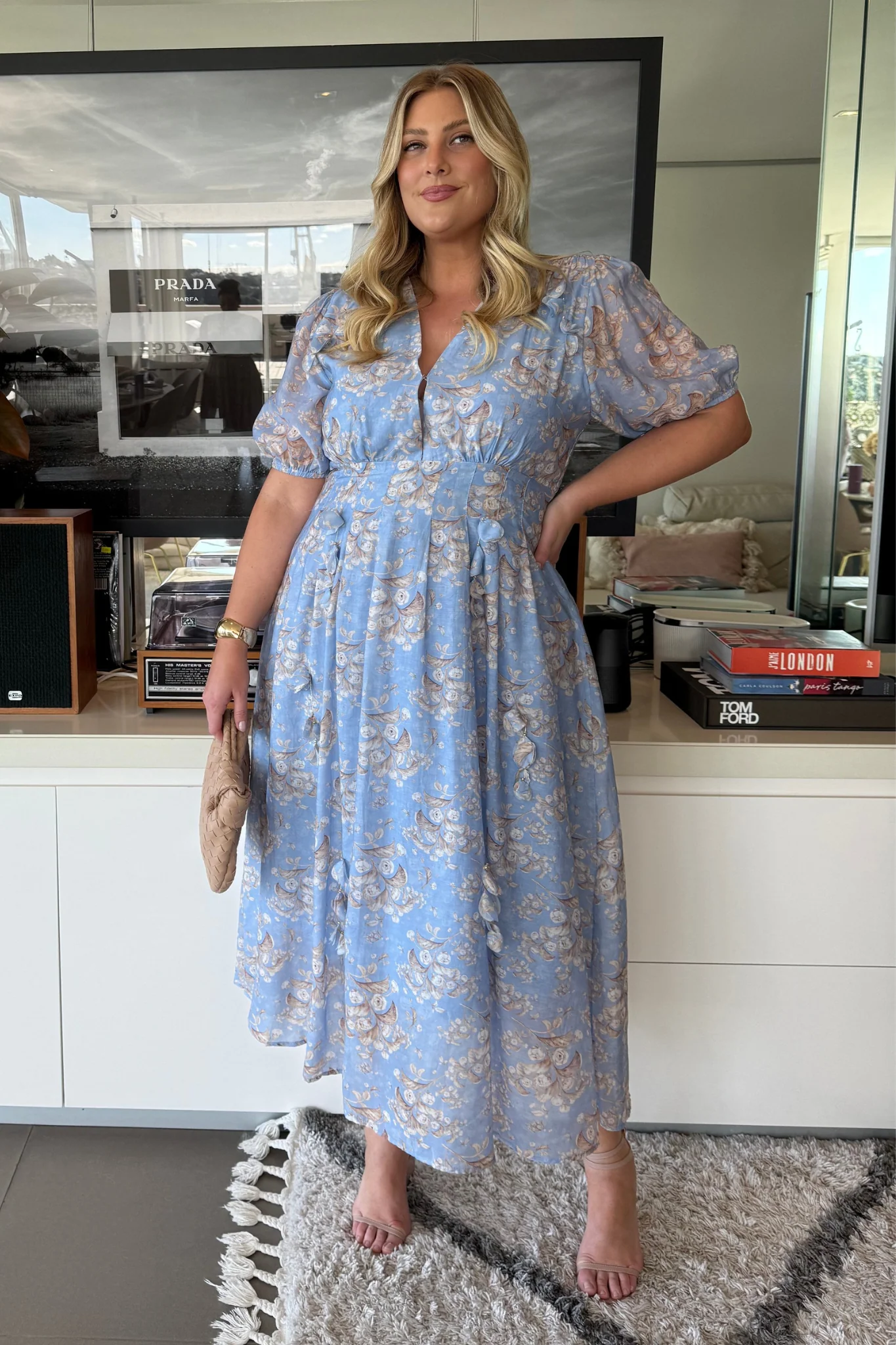Faded Botanica Maxi Dress in Blue Floral - Image 9