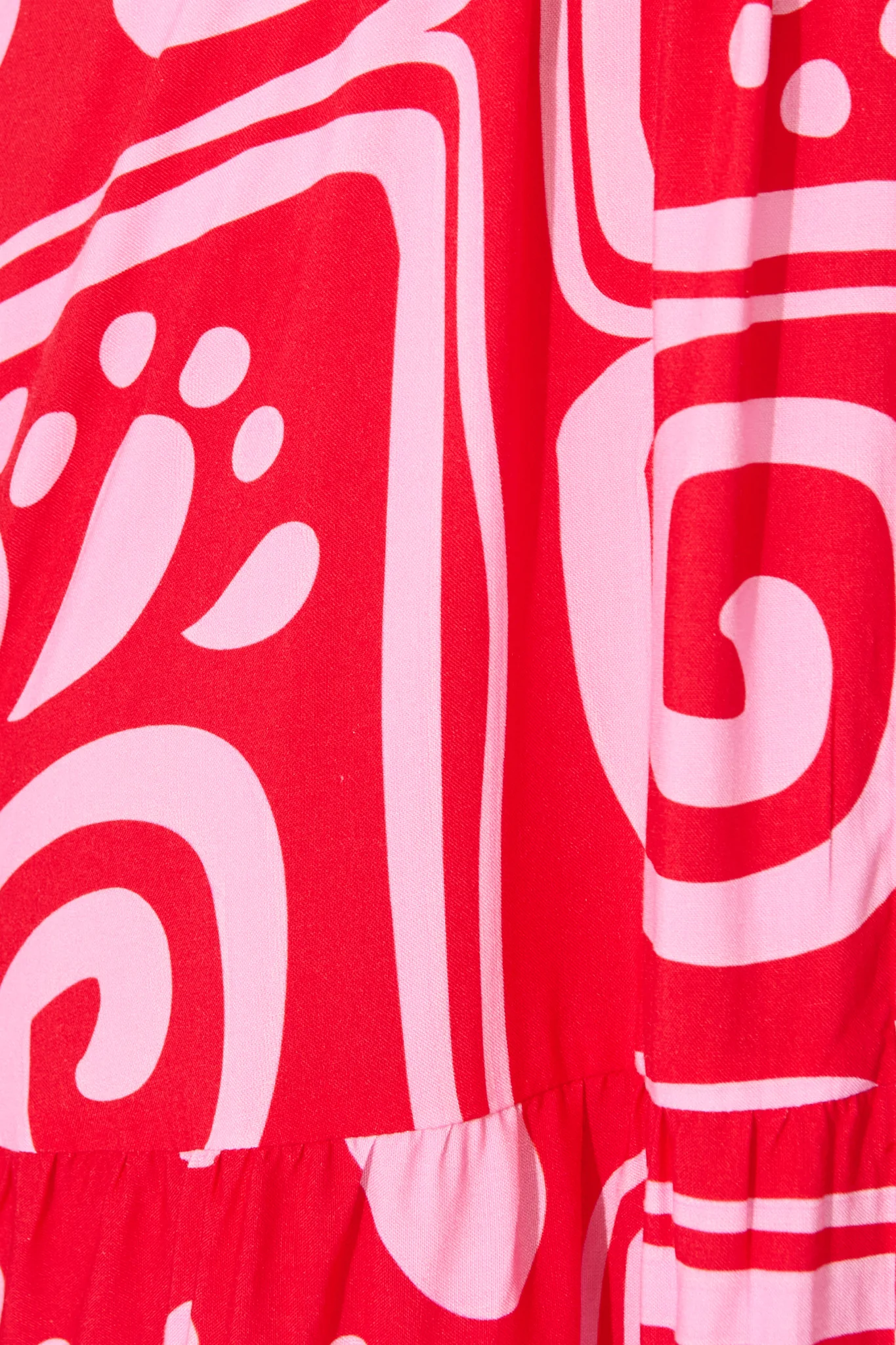 Falicia Smock Dress in Red Geometric Print - Image 6