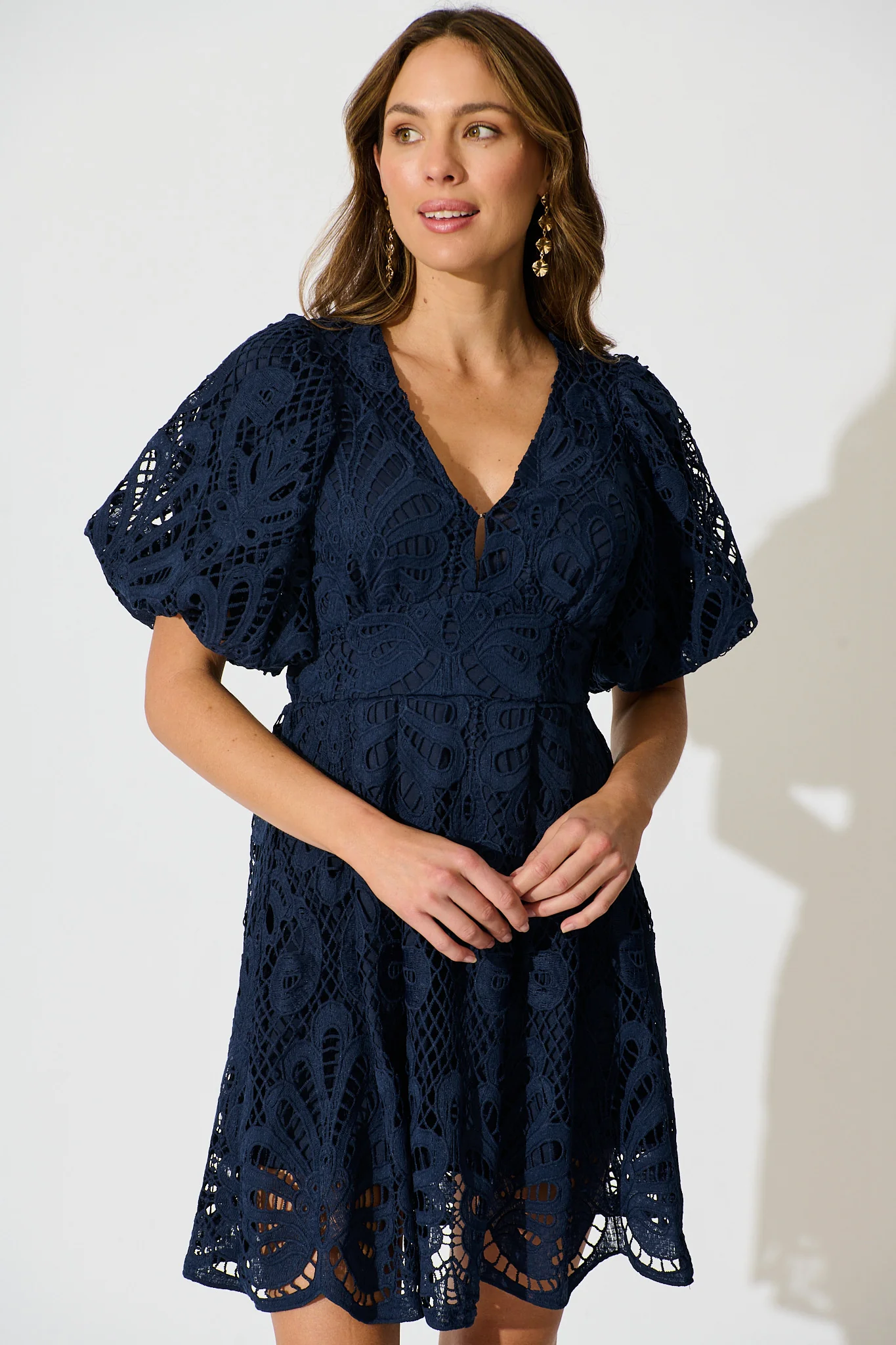 Falling for you Lace Dress in Navy - Image 6