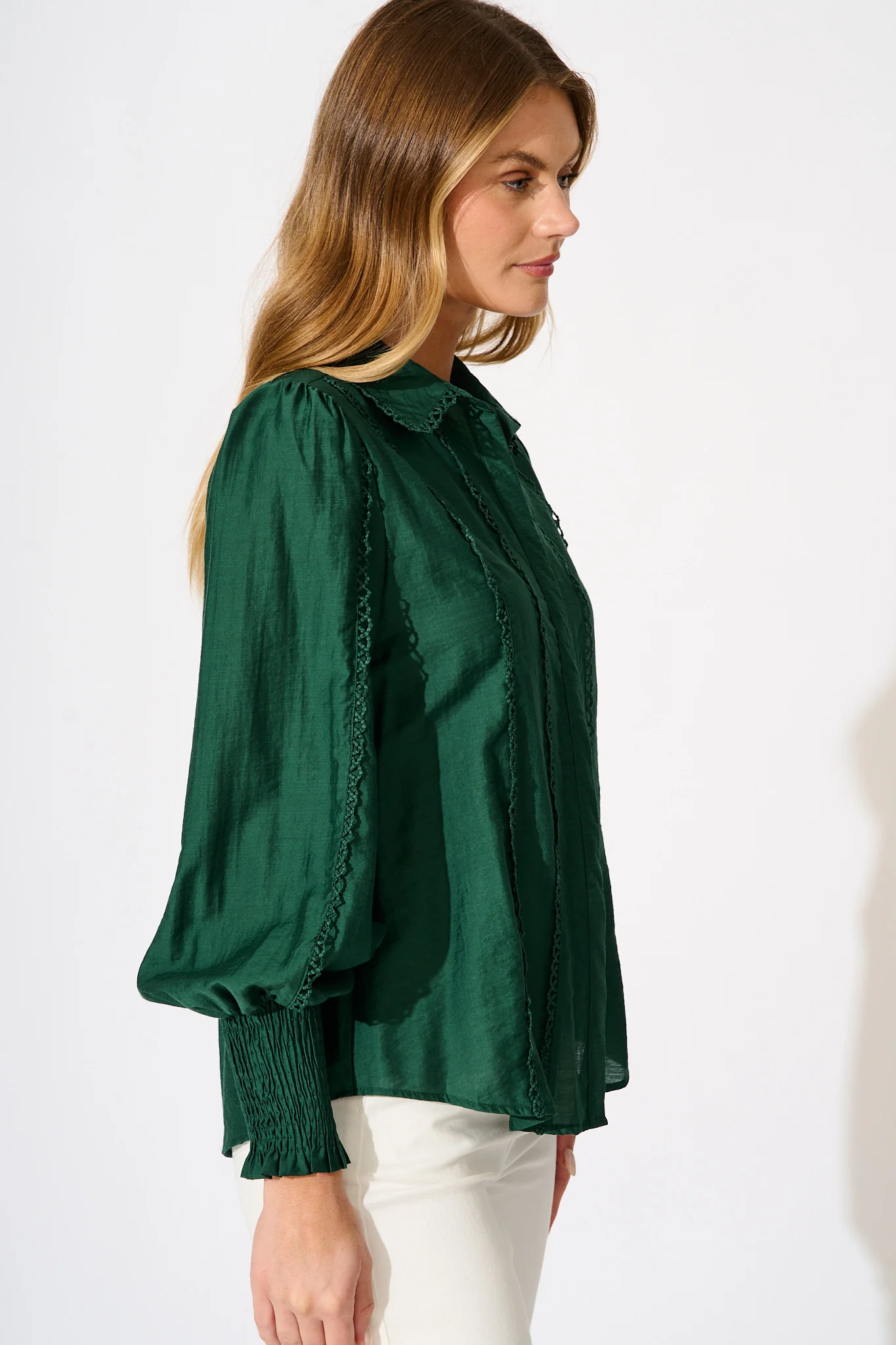 Farah Shirt in Emerald - Image 2