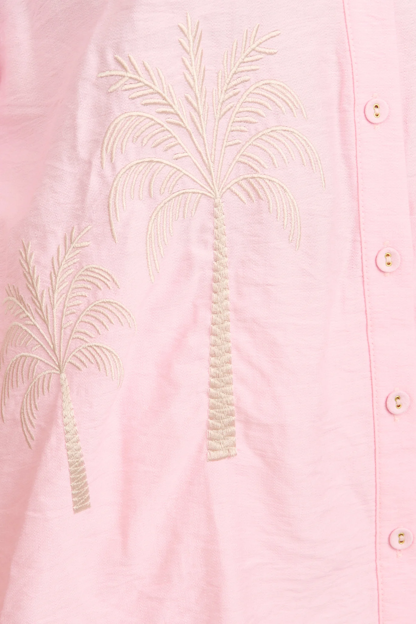Fedra Shirt in Pink with Palm Tree Embroidery - Image 7