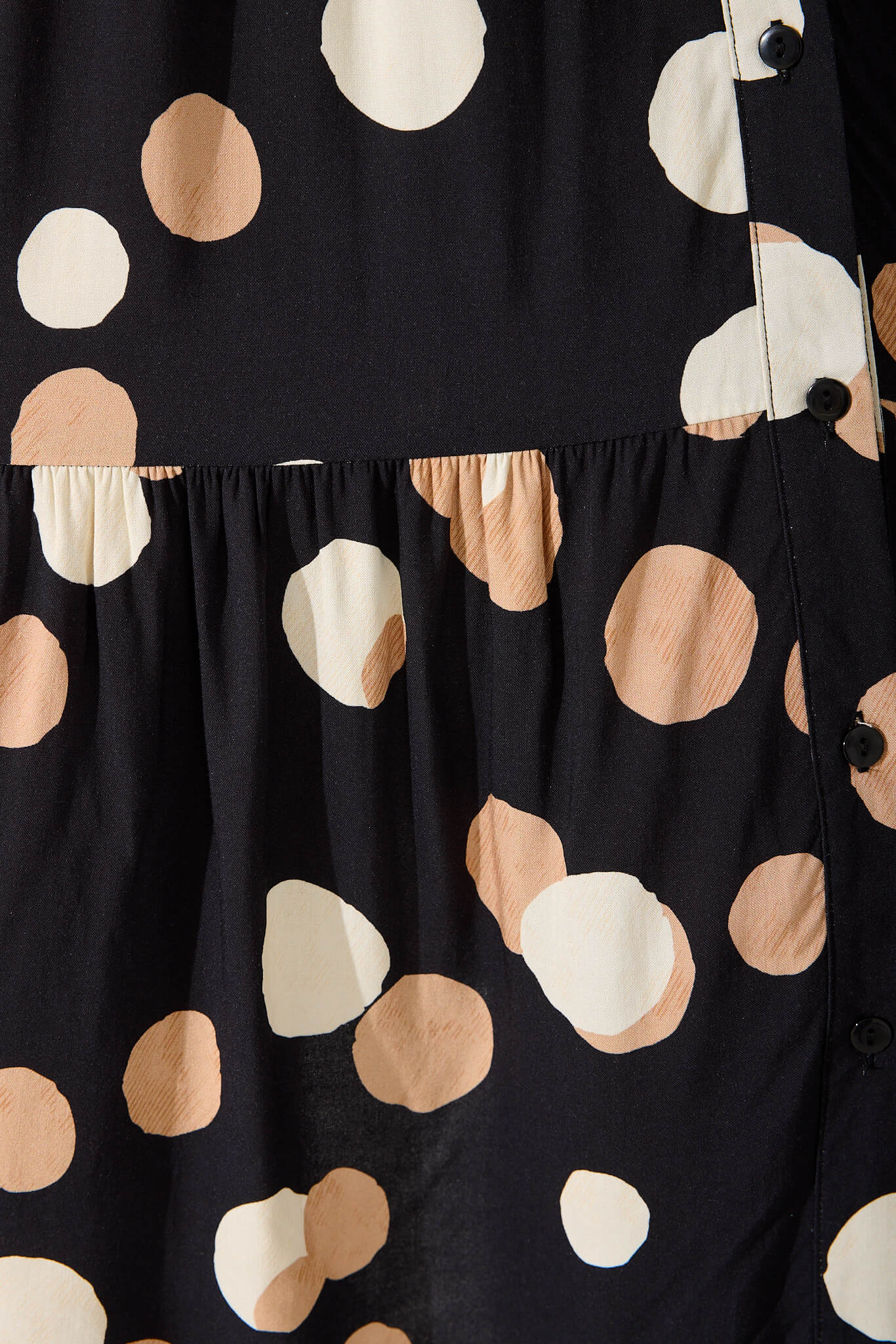 Felicia Shirt Dress In Black With Cream Spot - Image 6