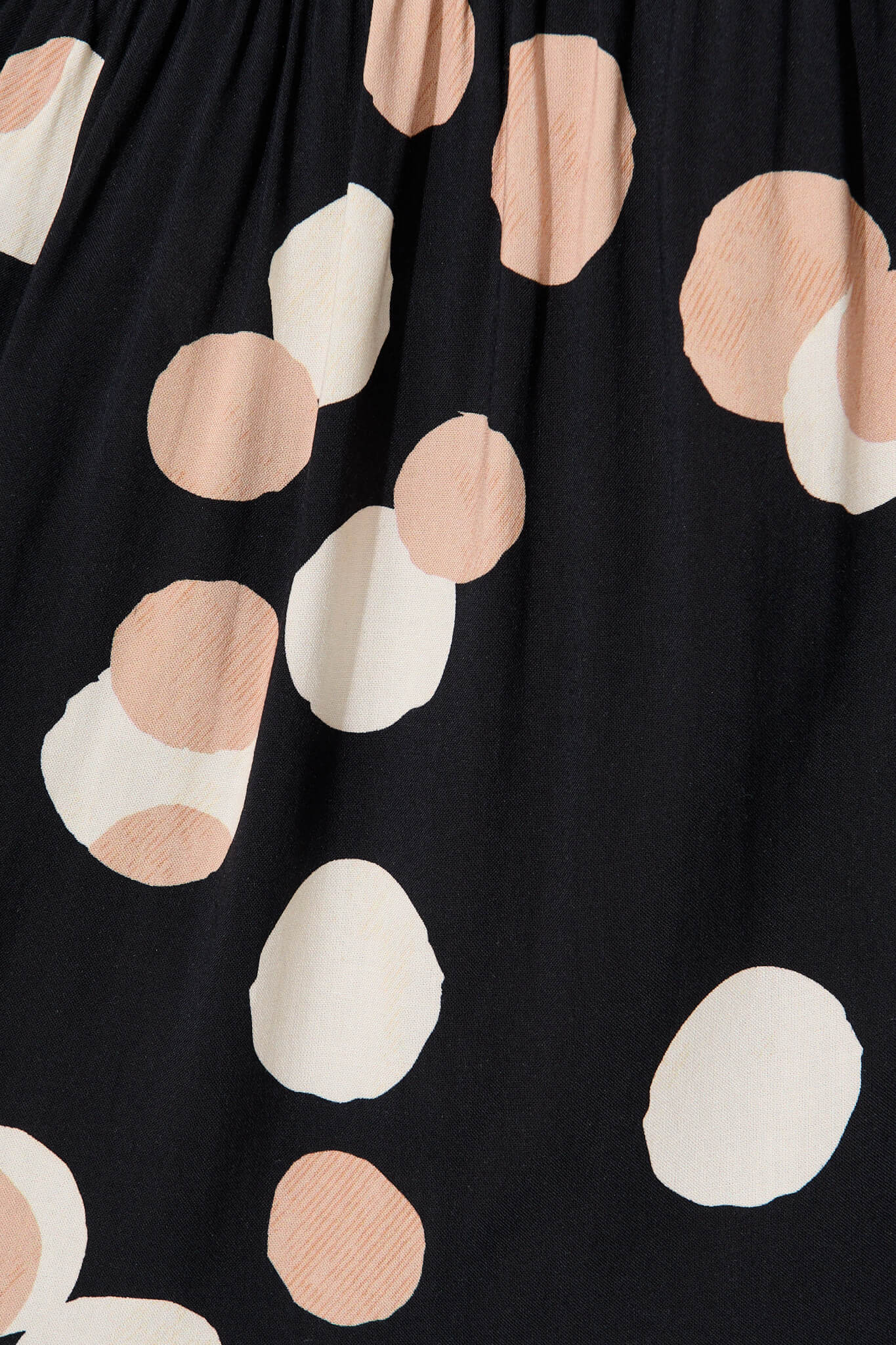 Felicity Smock Shirt Dress In Black With Cream Spot - Image 6