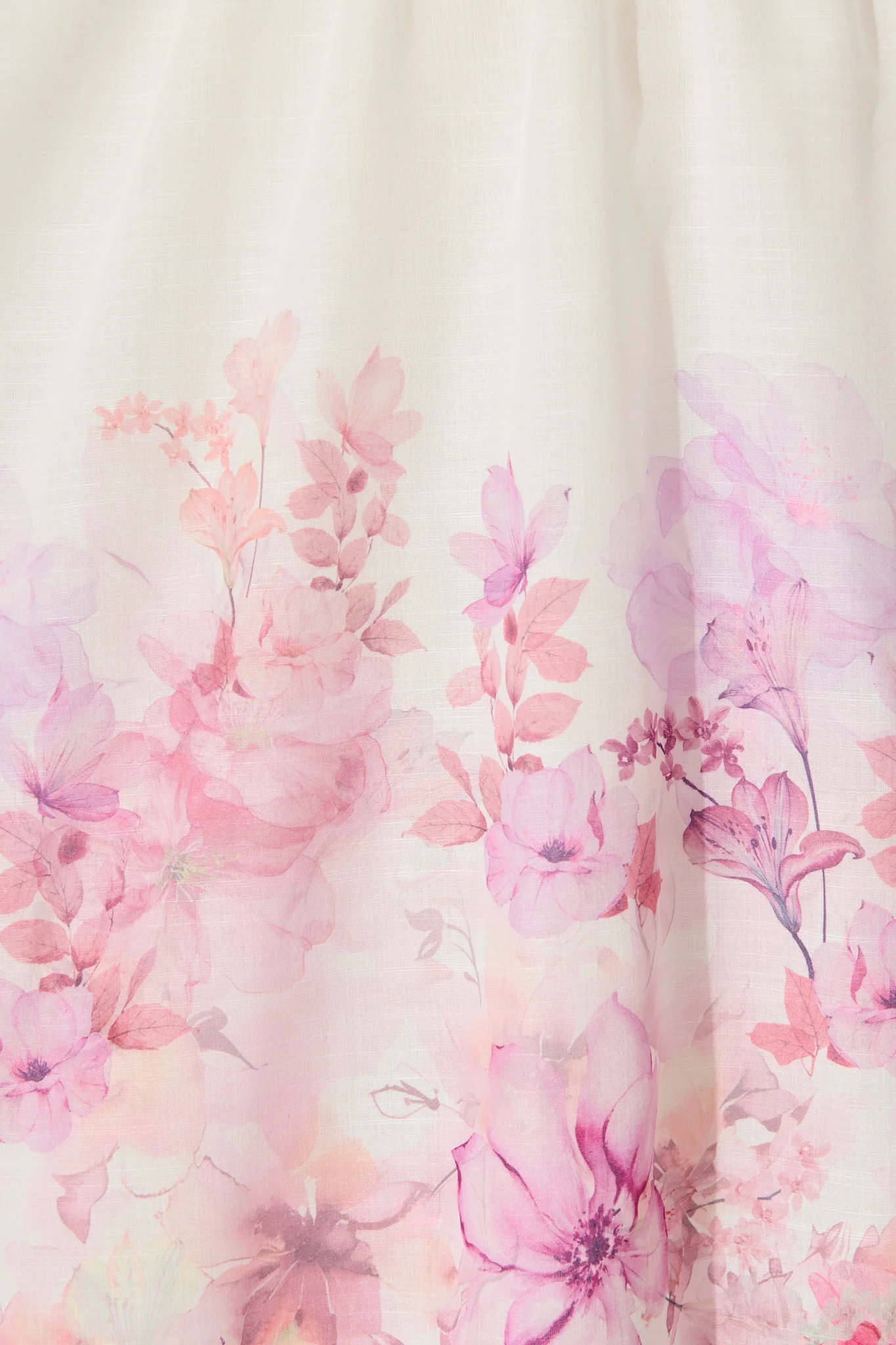 Fenella Dress in White with Purple Floral Cotton Blend - Image 6