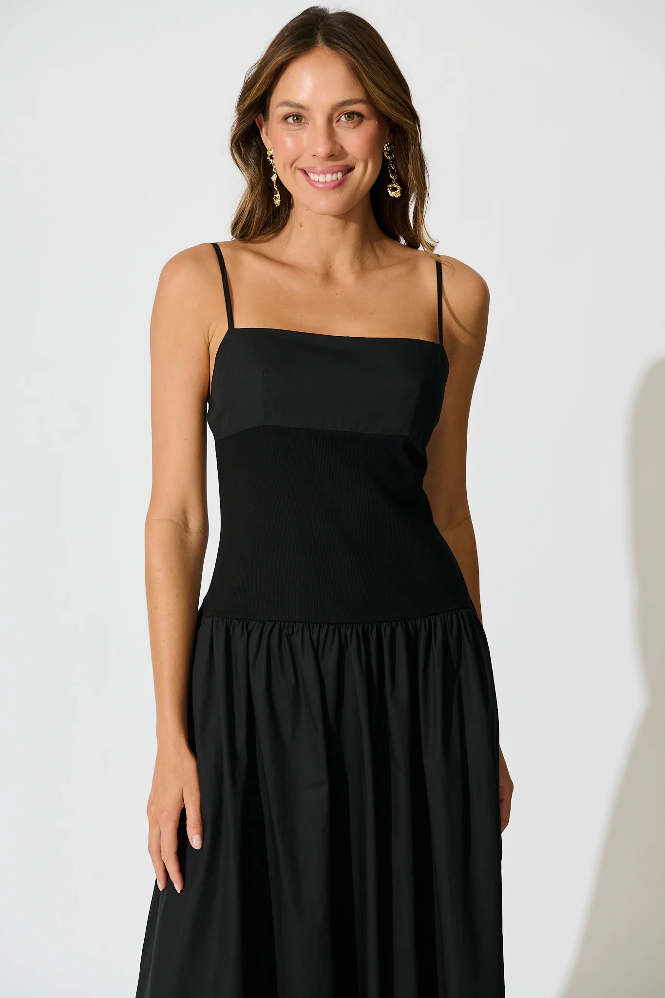 Fiala Maxi Sundress in Black Cotton - Image 2