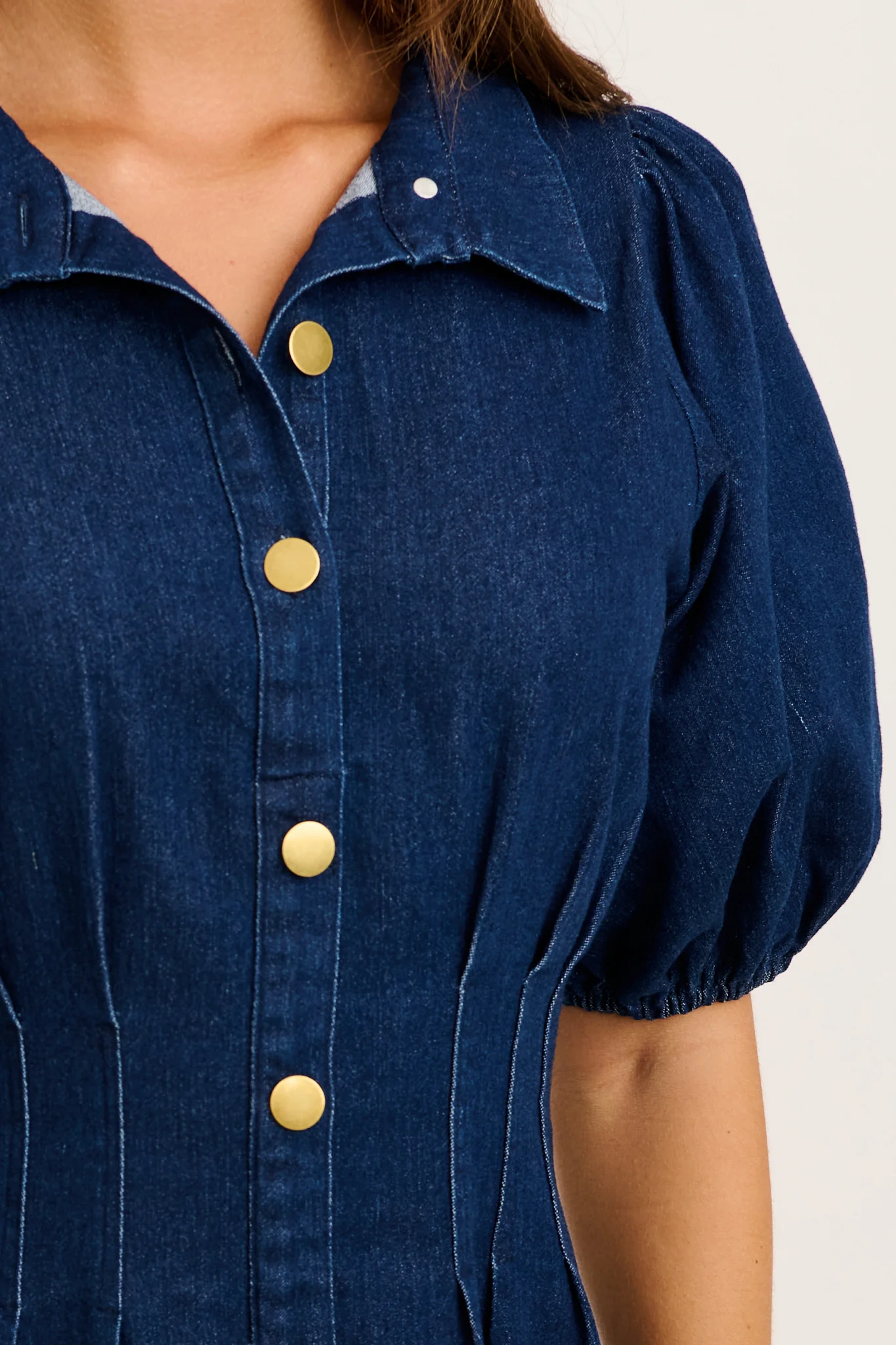 Fine Form Midi Dress in Indigo Denim - Image 10