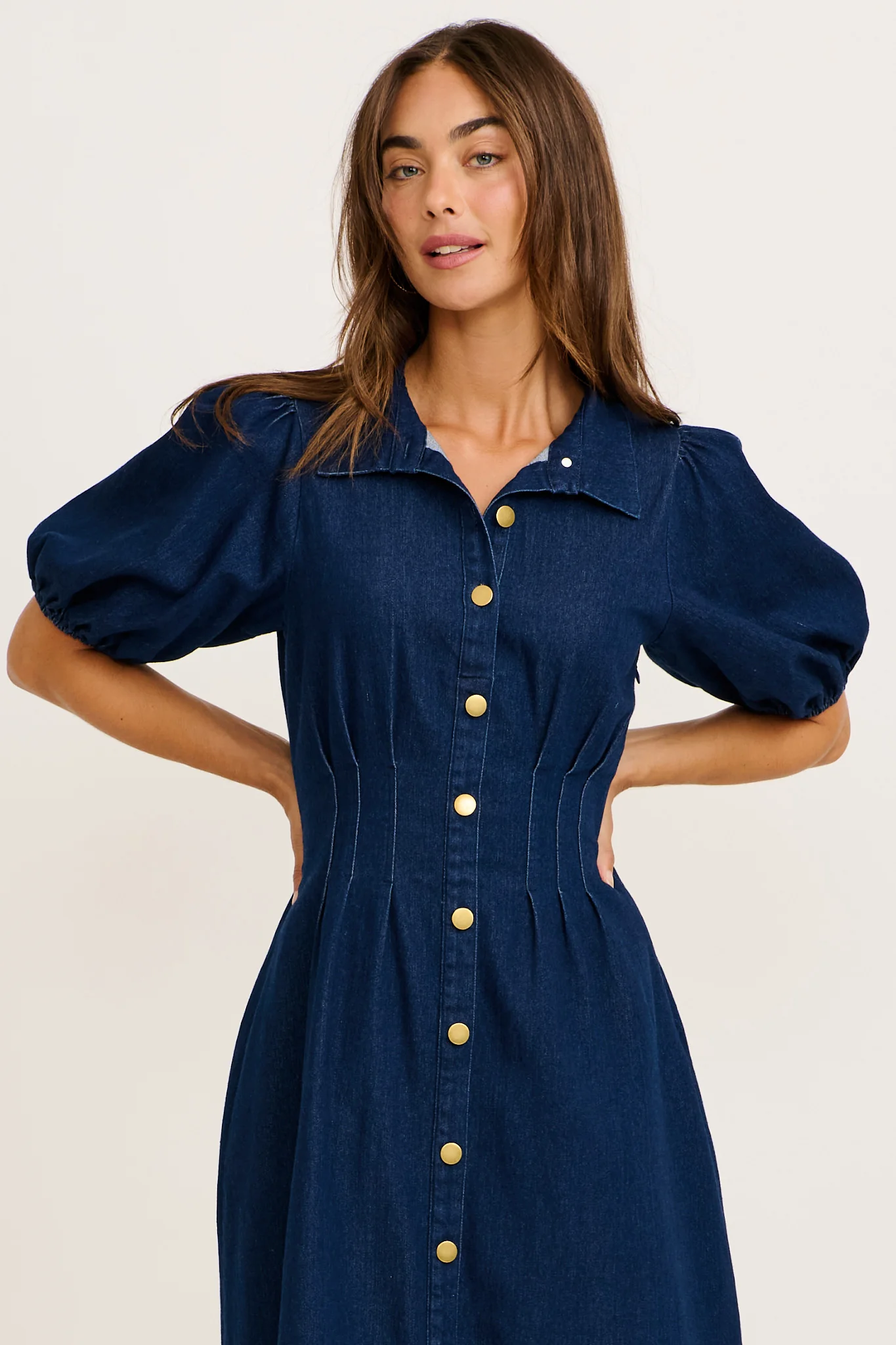 Fine Form Midi Dress in Indigo Denim - Image 7