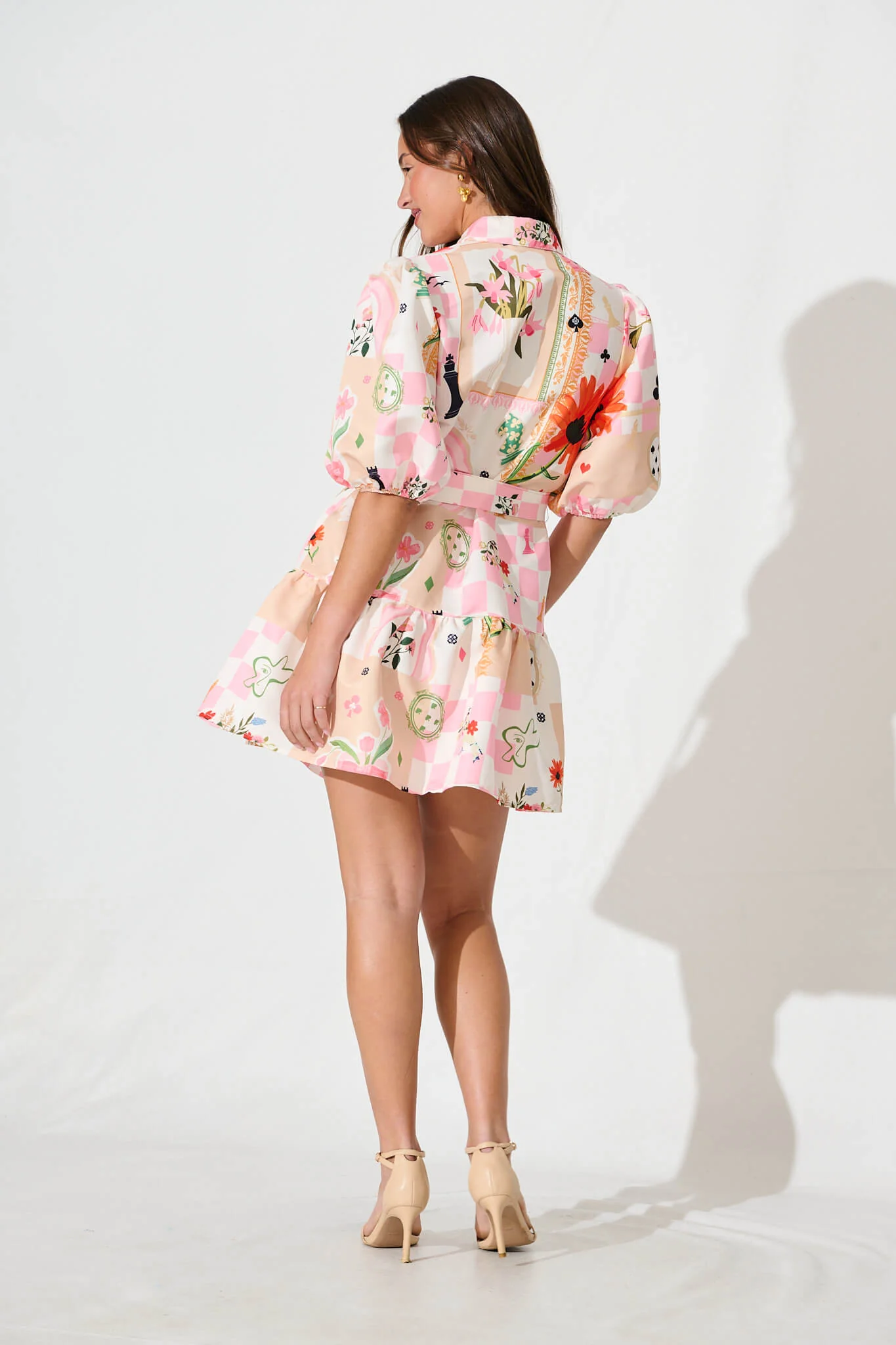 Fione Shirt Dress In Multi With Pink Floral - Image 4
