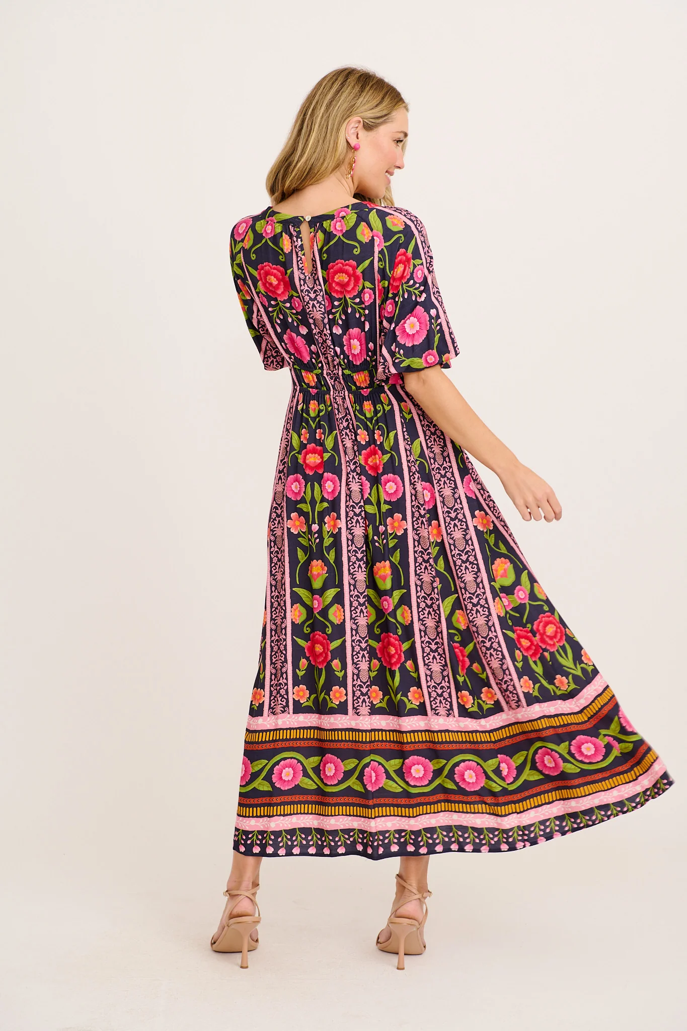 Flair Dress In Multi Floral Print - Image 4