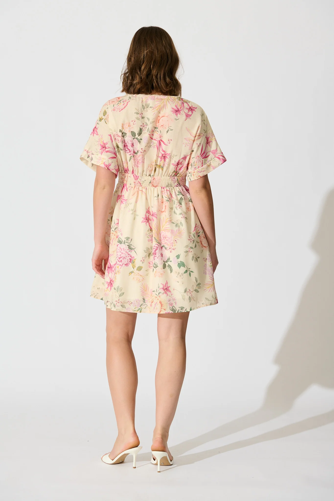 Fleur Haven Dress In Butter Yellow Pink Floral Linen Blend - Image 6