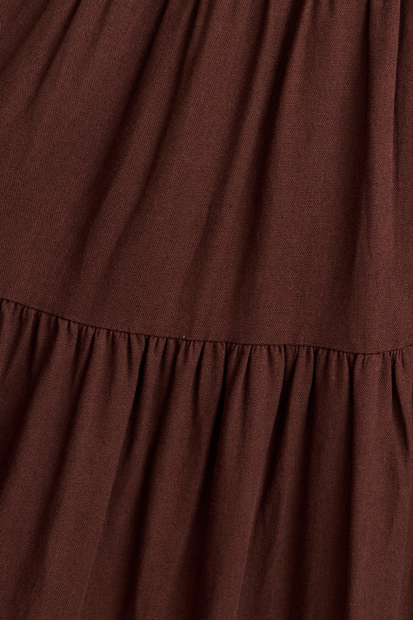 Floating Free Smock Dress in Chocolate Cotton Linen - Image 6