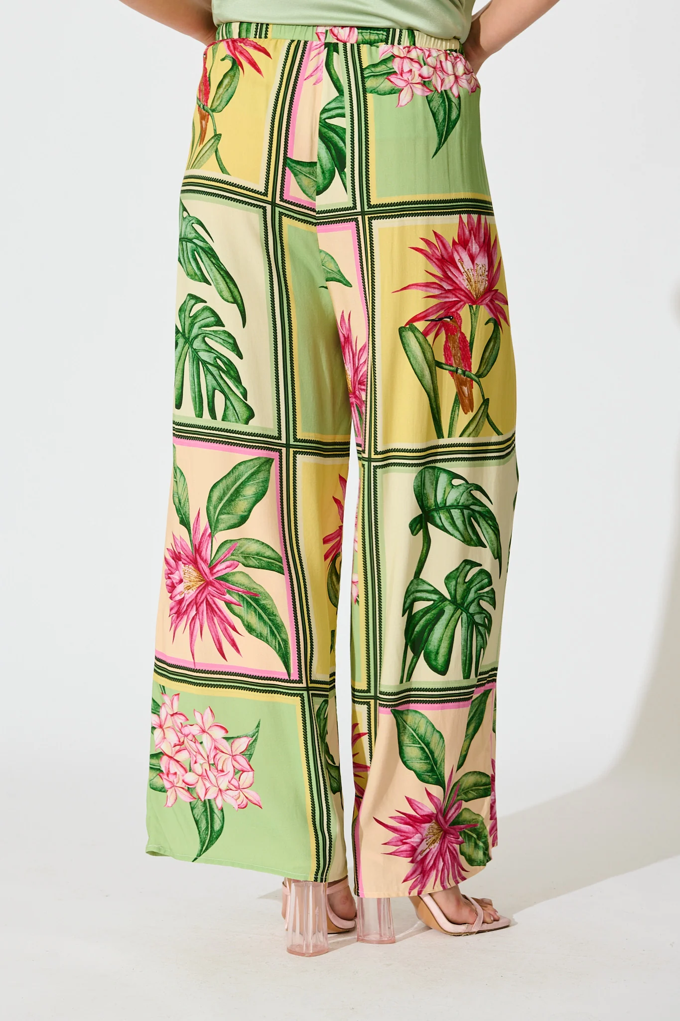 Floral Haze Pant in Yellow Multi Tile Print - Image 7