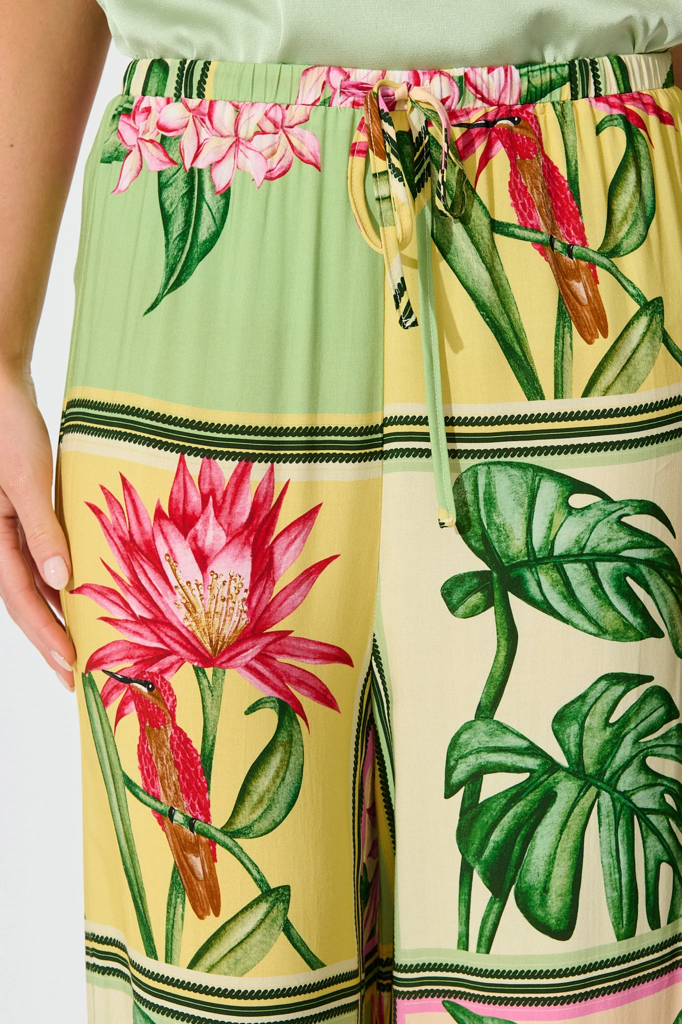 Floral Haze Pant in Yellow Multi Tile Print - Image 9
