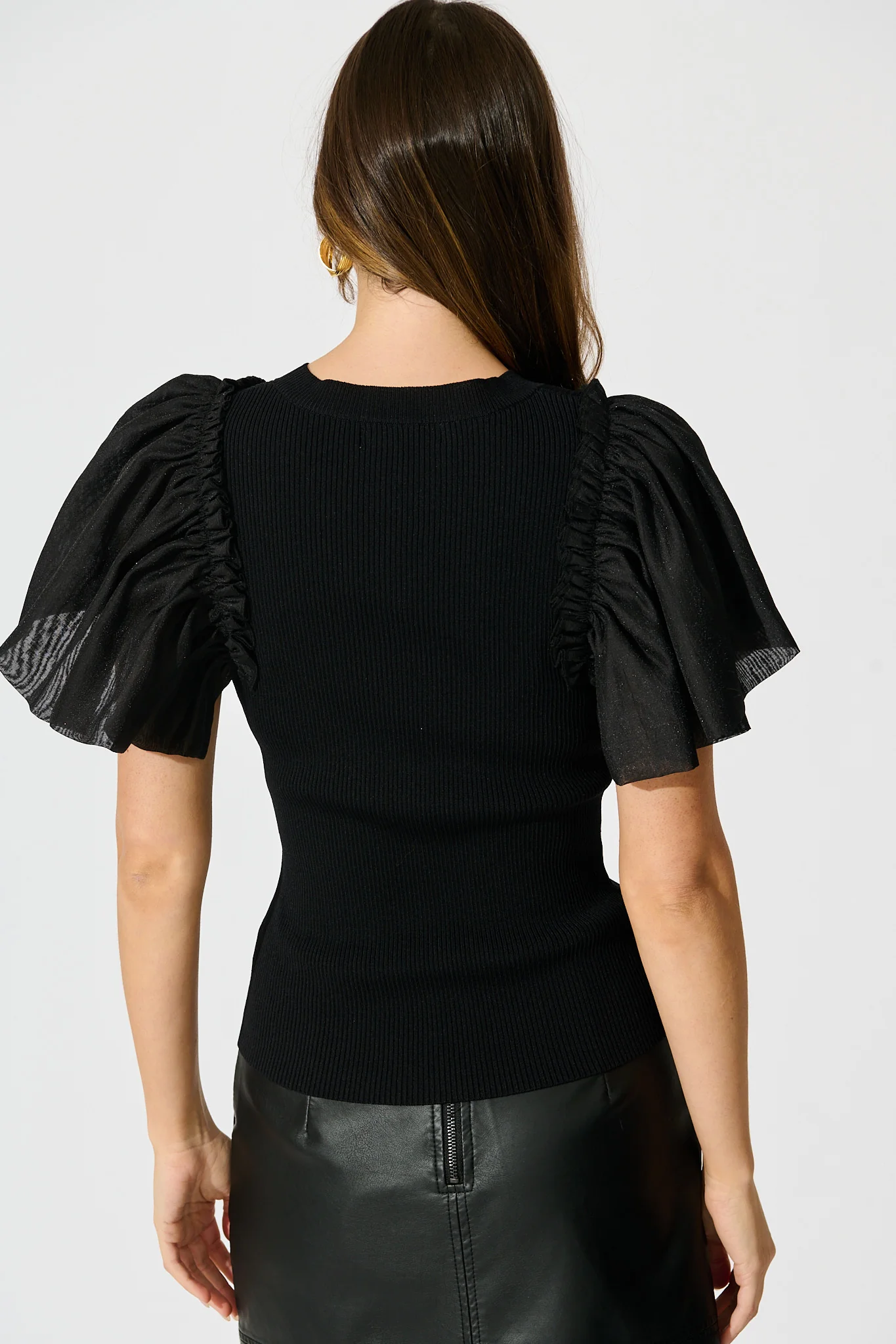 Fly Away Knit Top in Black - Image 3