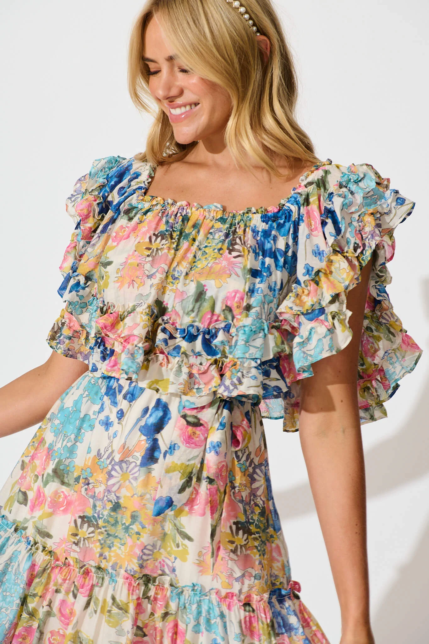 Franc Midi Dress In Vintage Floral Print - Image 5