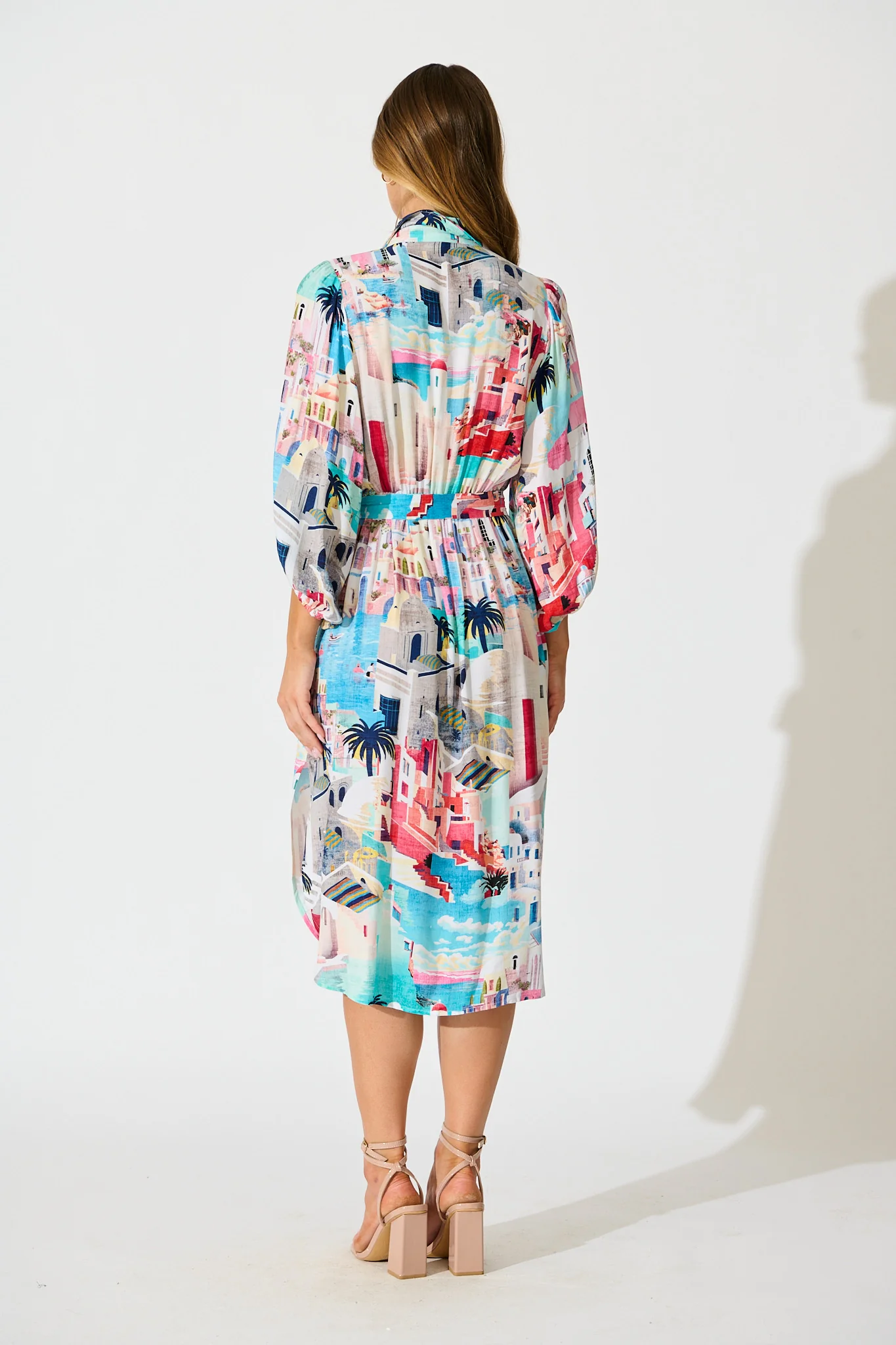 Francy Midi Shirt Dress in Multi Print - Image 4