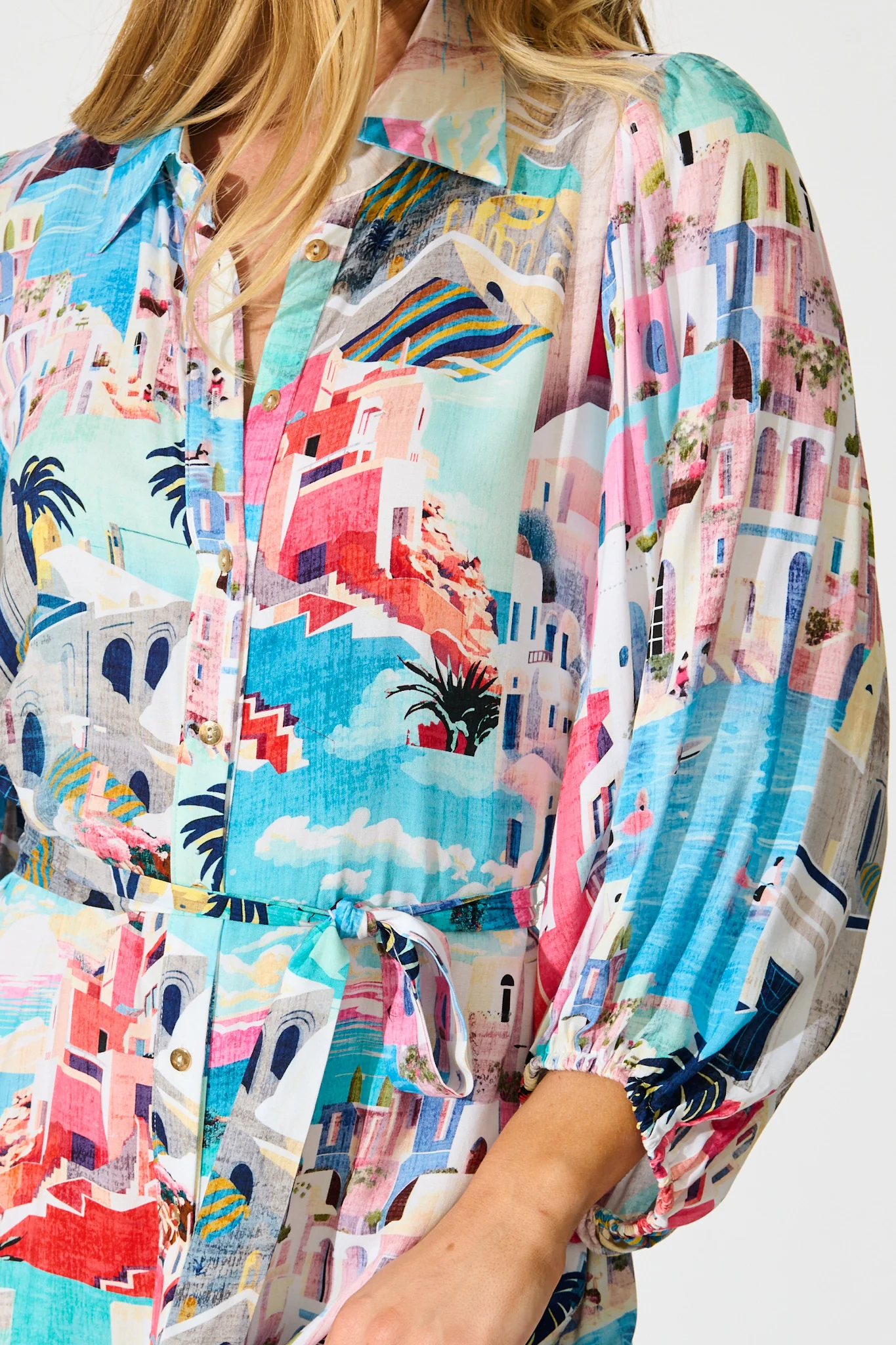 Francy Midi Shirt Dress in Multi Print - Image 5