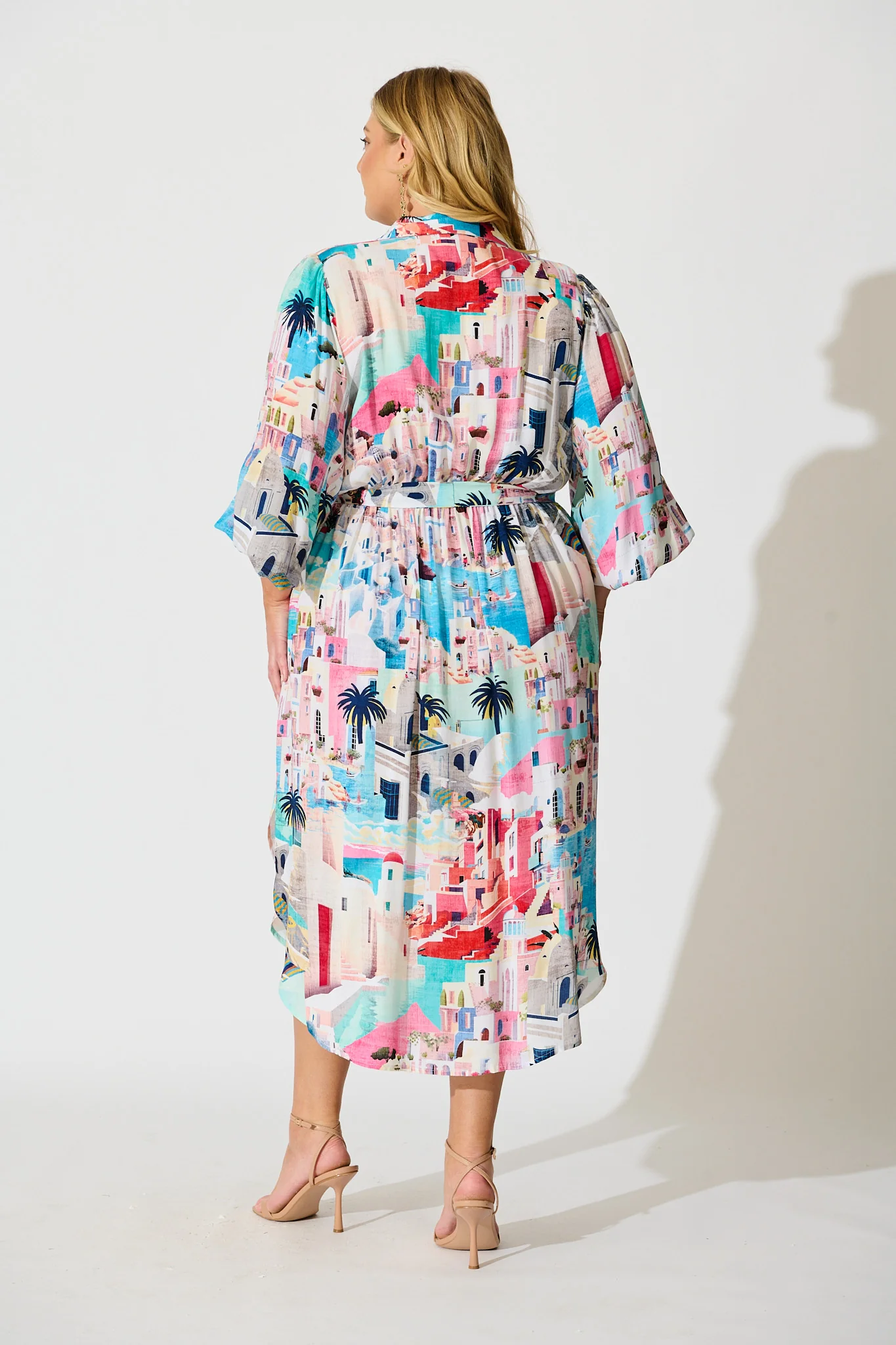 Francy Midi Shirt Dress in Multi Print - Image 8