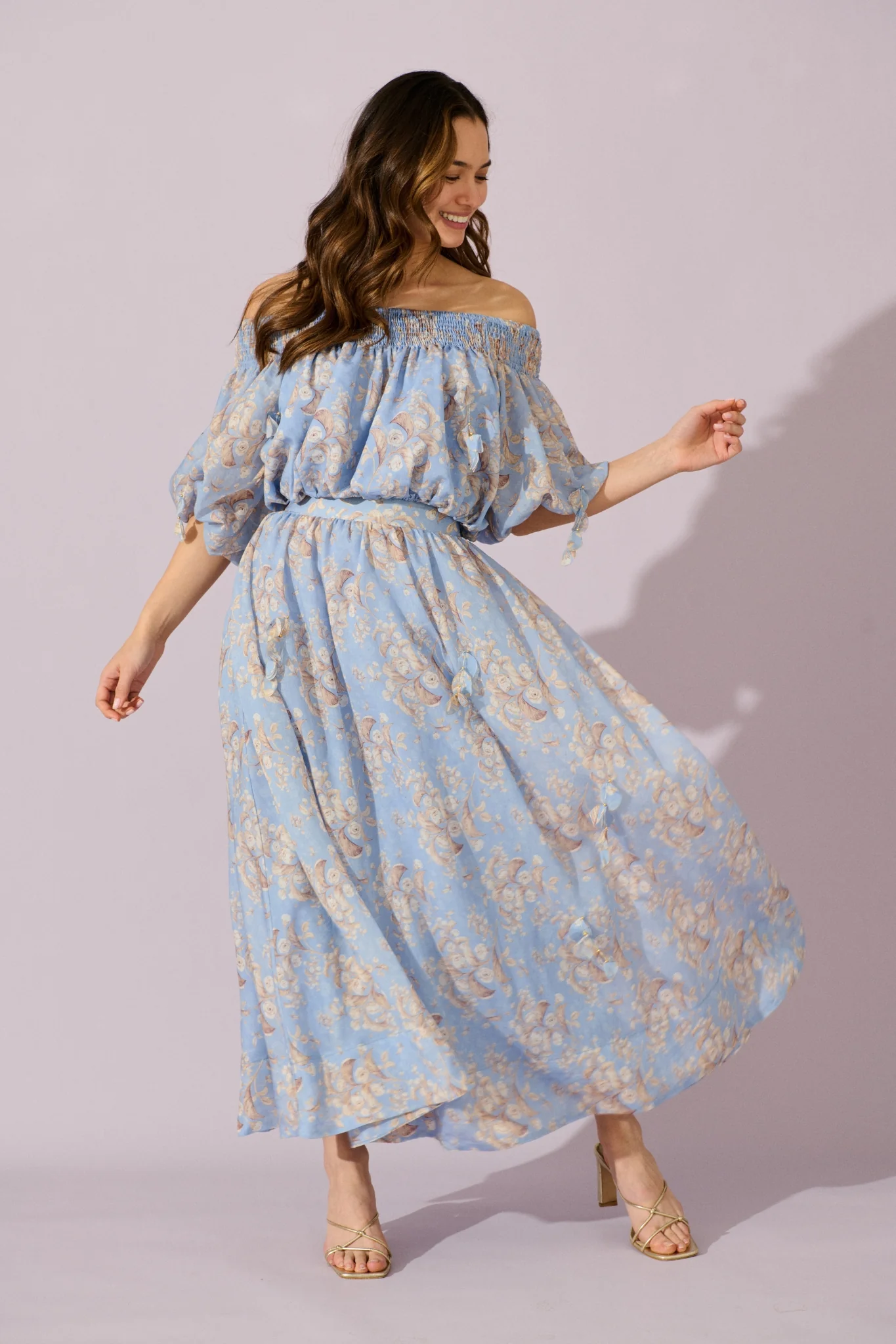 Gardenlight Maxi Skirt in Blue Floral - Image 2