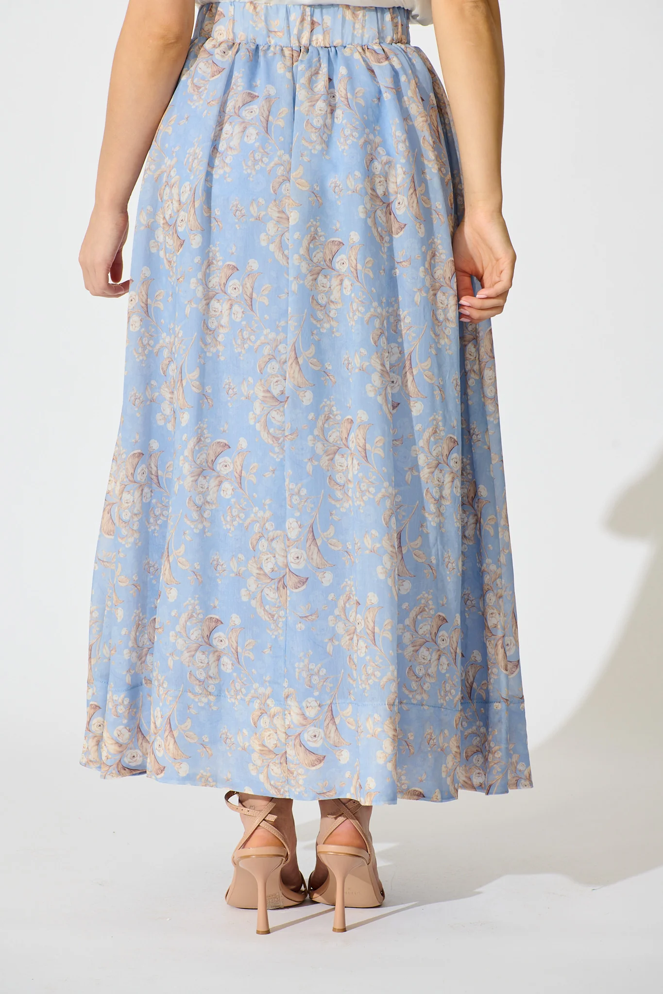 Gardenlight Maxi Skirt in Blue Floral - Image 5