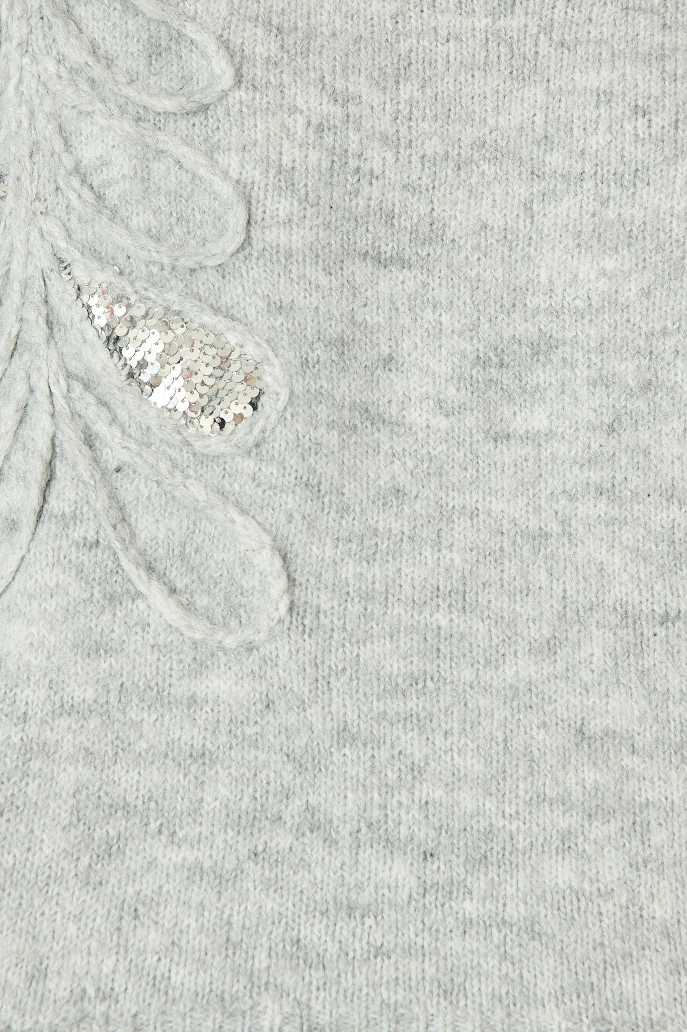 Gemma Knit in Grey Marle with Silver Sequin Wool Blend - Image 6