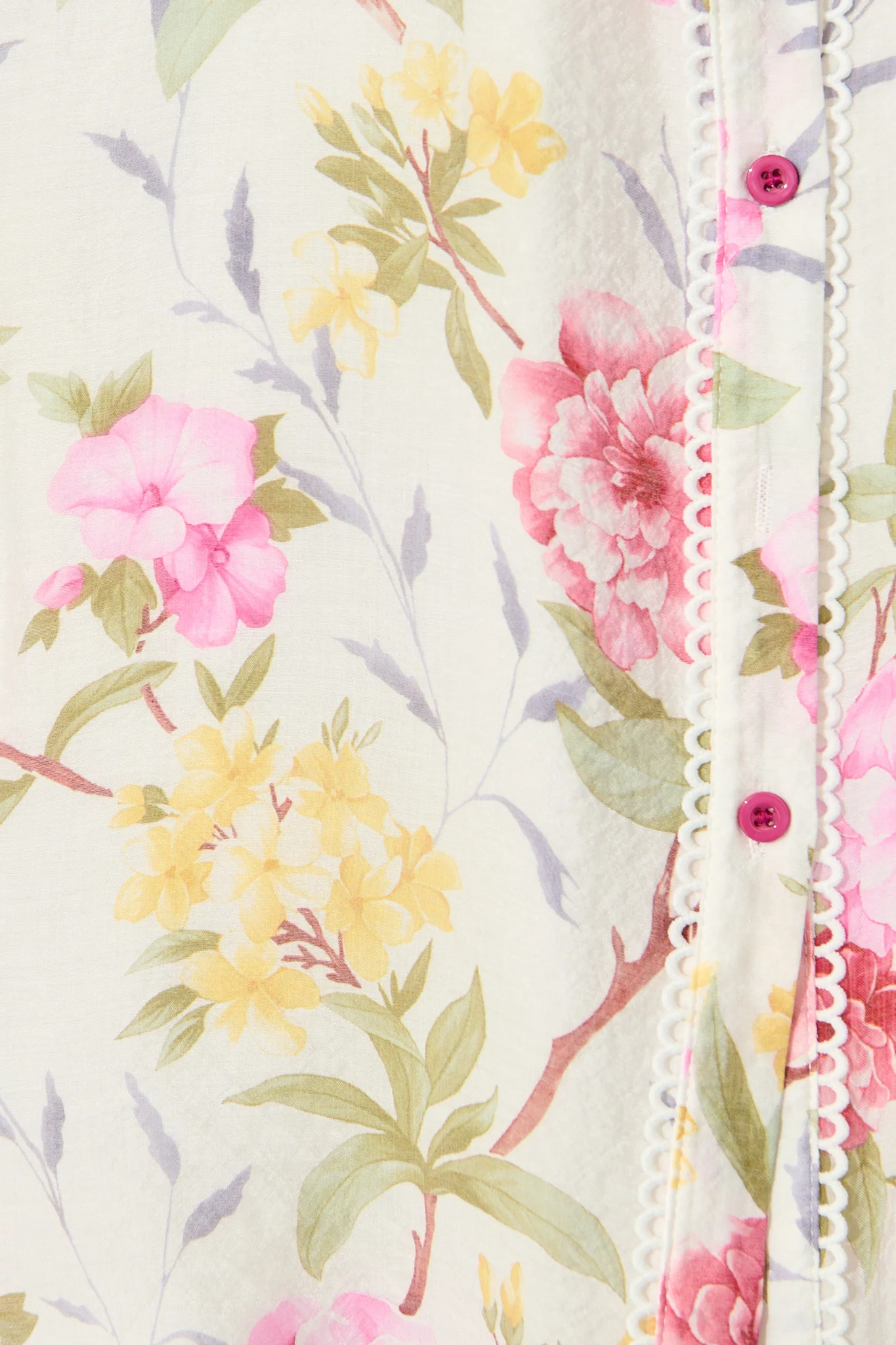 Ginny Shirt Dress in White with Blush Floral - Image 6