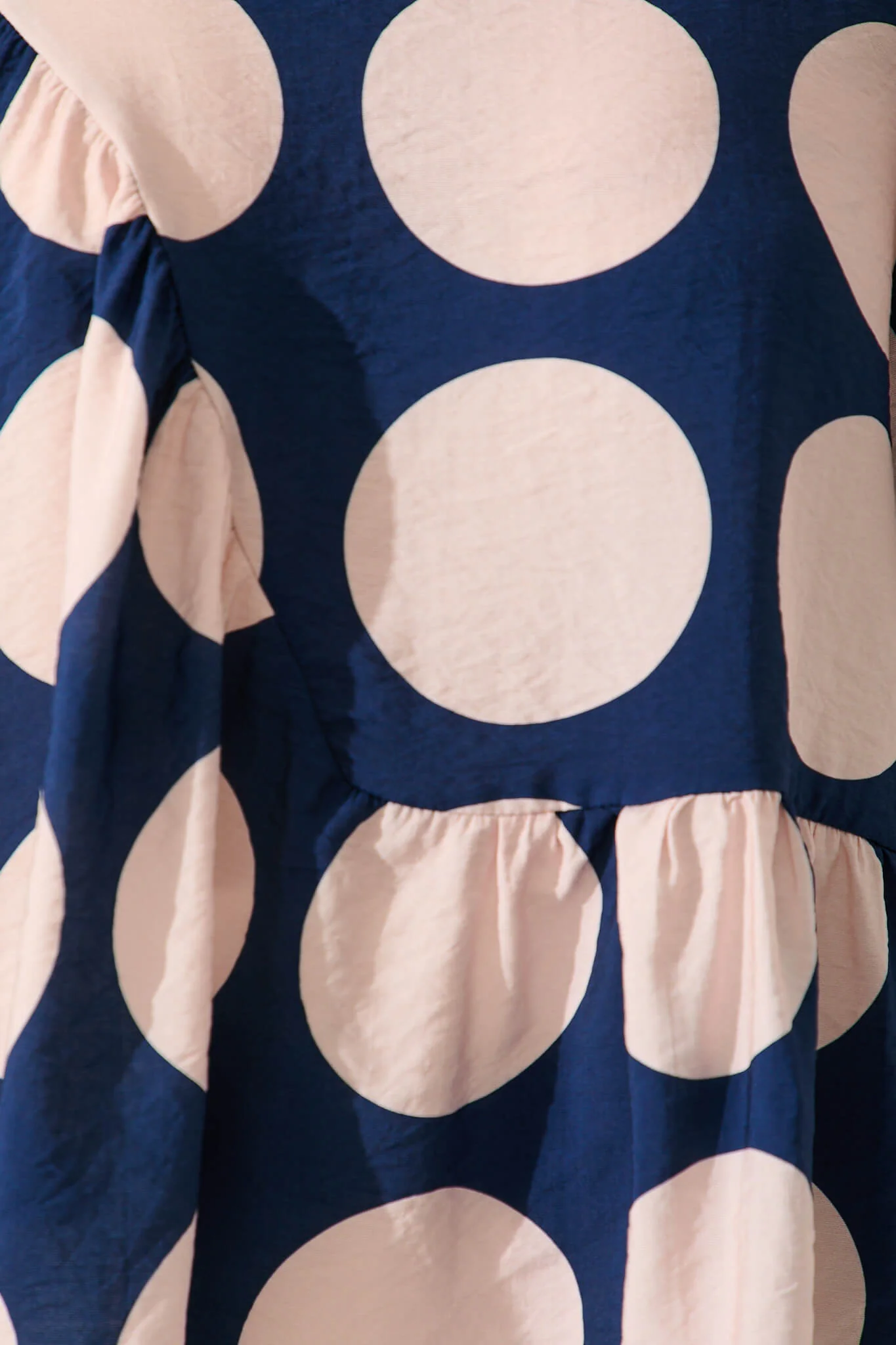 Girona Top In Navy With Blush Spot Cotton Blend - Image 5
