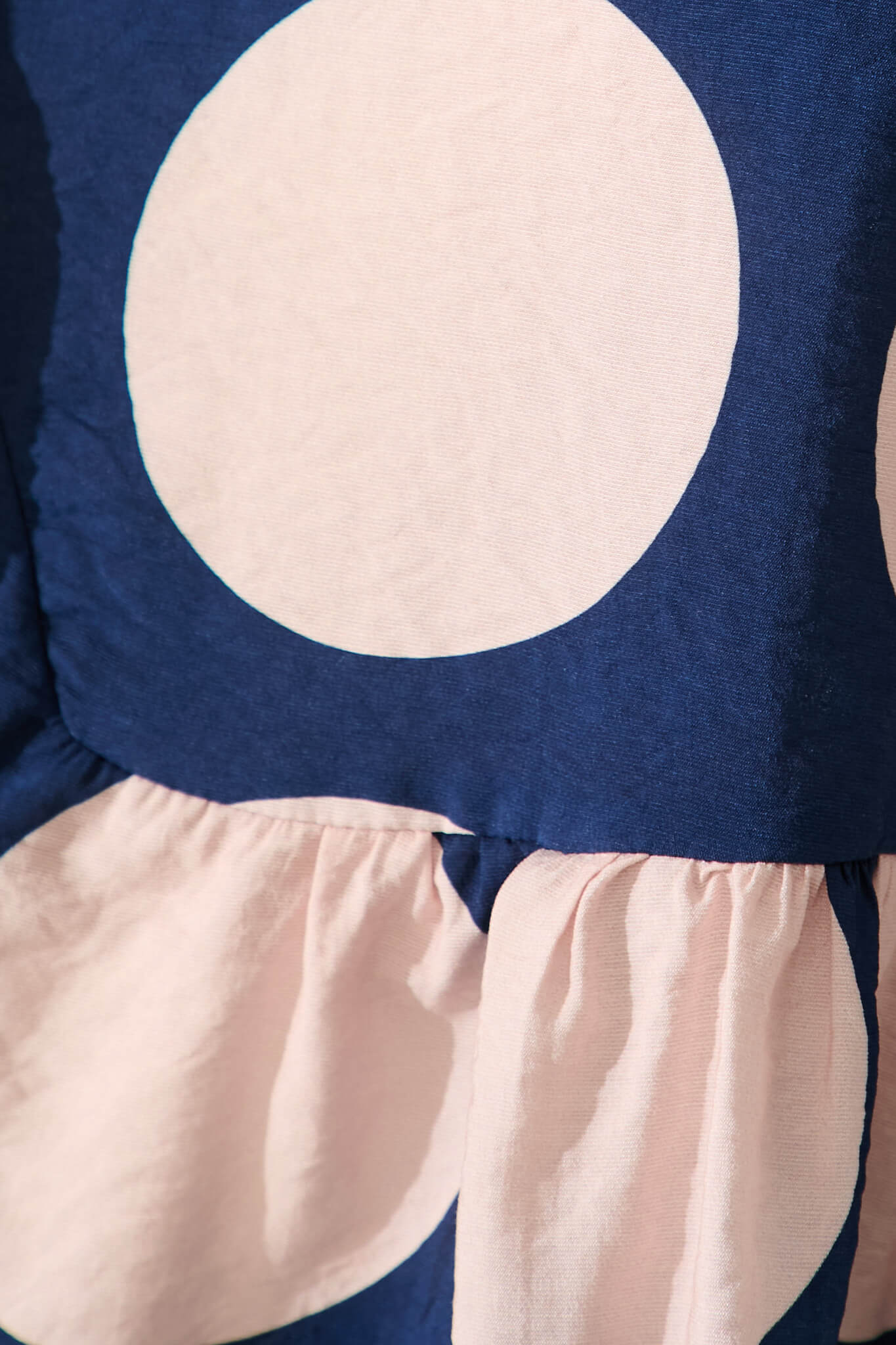 Girona Top In Navy With Blush Spot Cotton Blend - Image 6