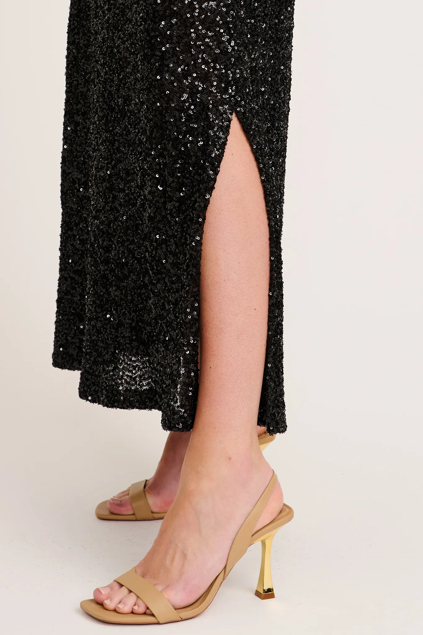 Glistening Hour Reversible Maxi Dress in Black Sequin - Image 11