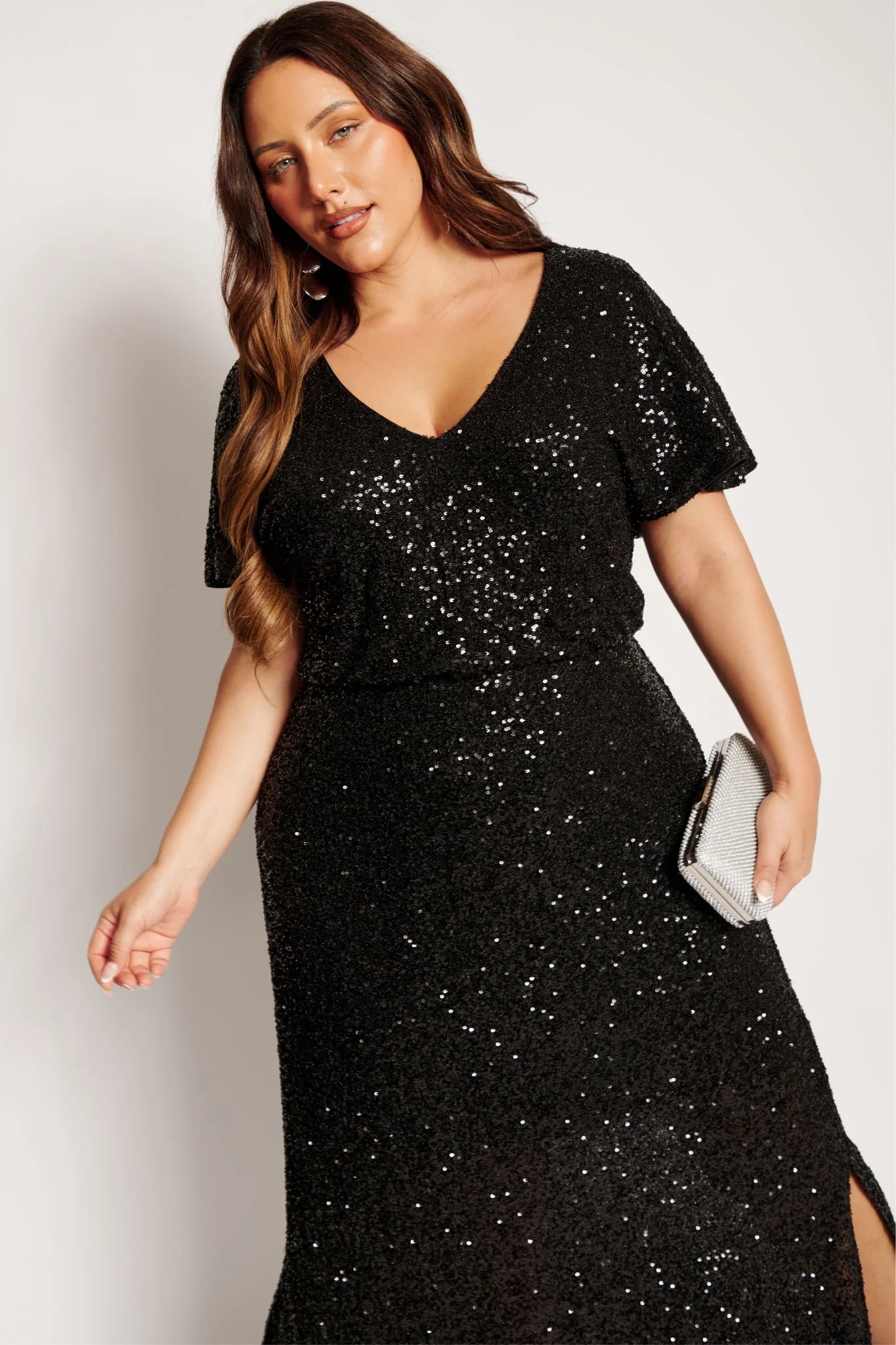 Glistening Hour Reversible Maxi Dress in Black Sequin - Image 3