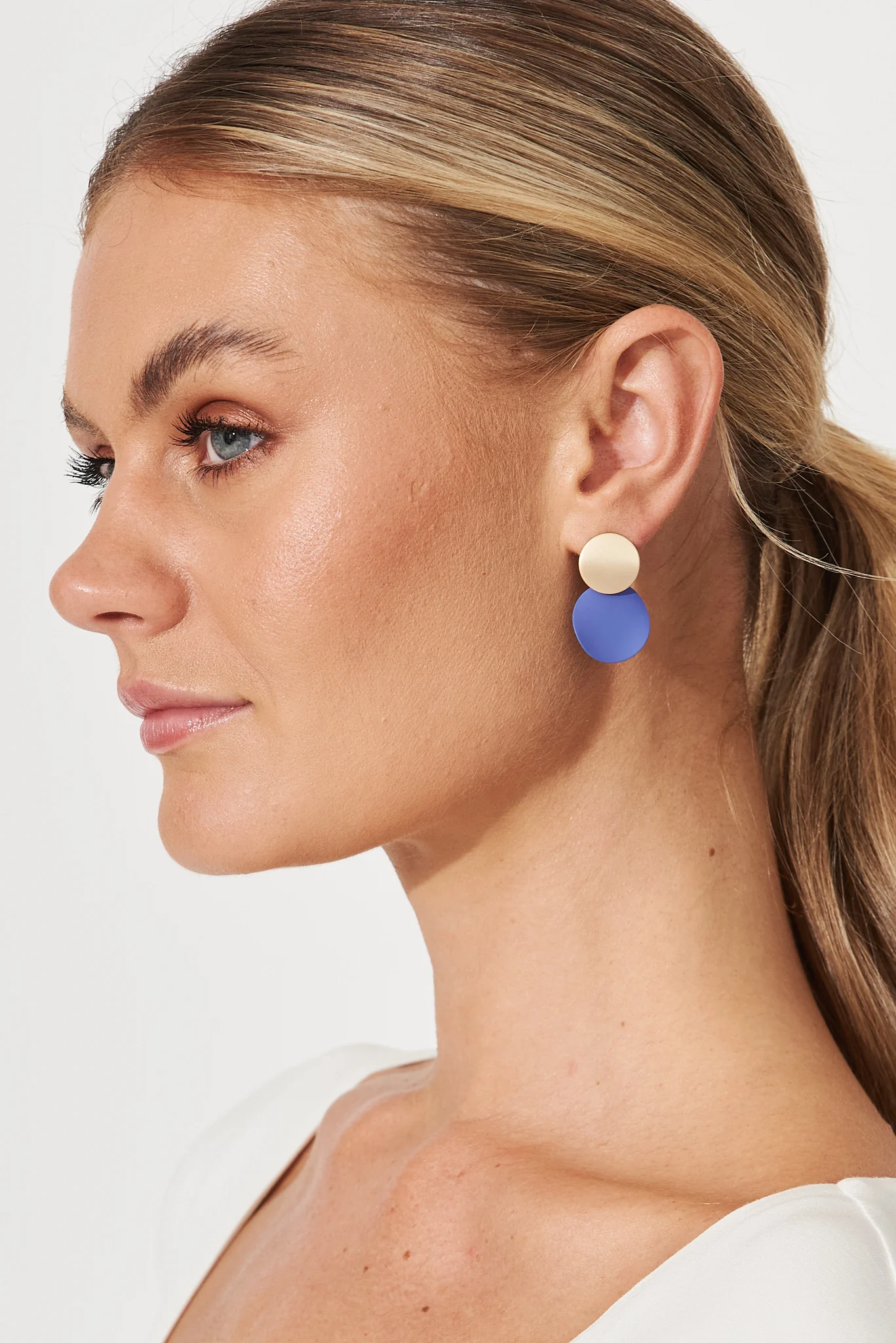 Gloria Earrings In Cobalt Blue - Image 2