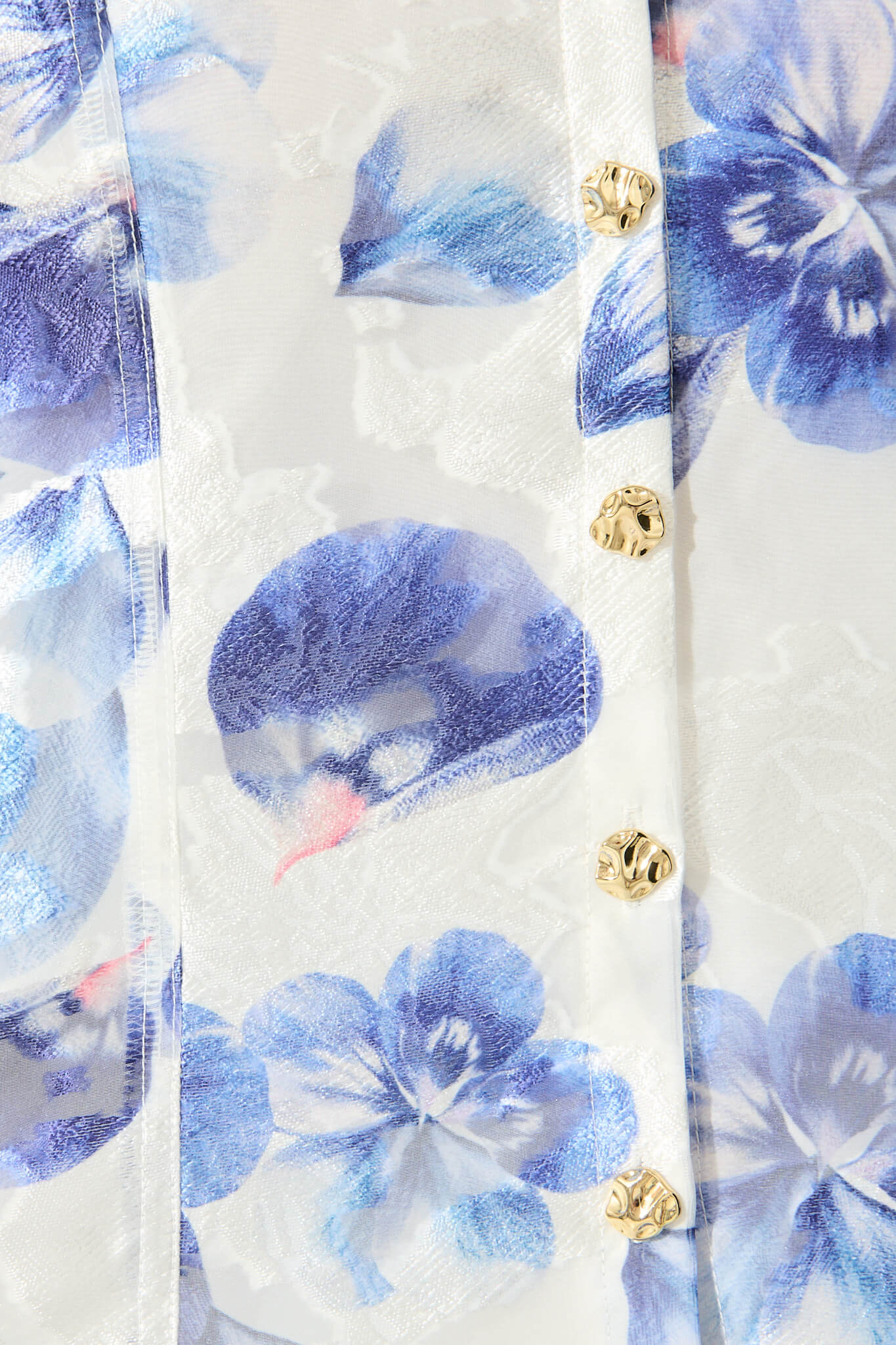 Good love Shirt in White with Blue Floral Organza - Image 10