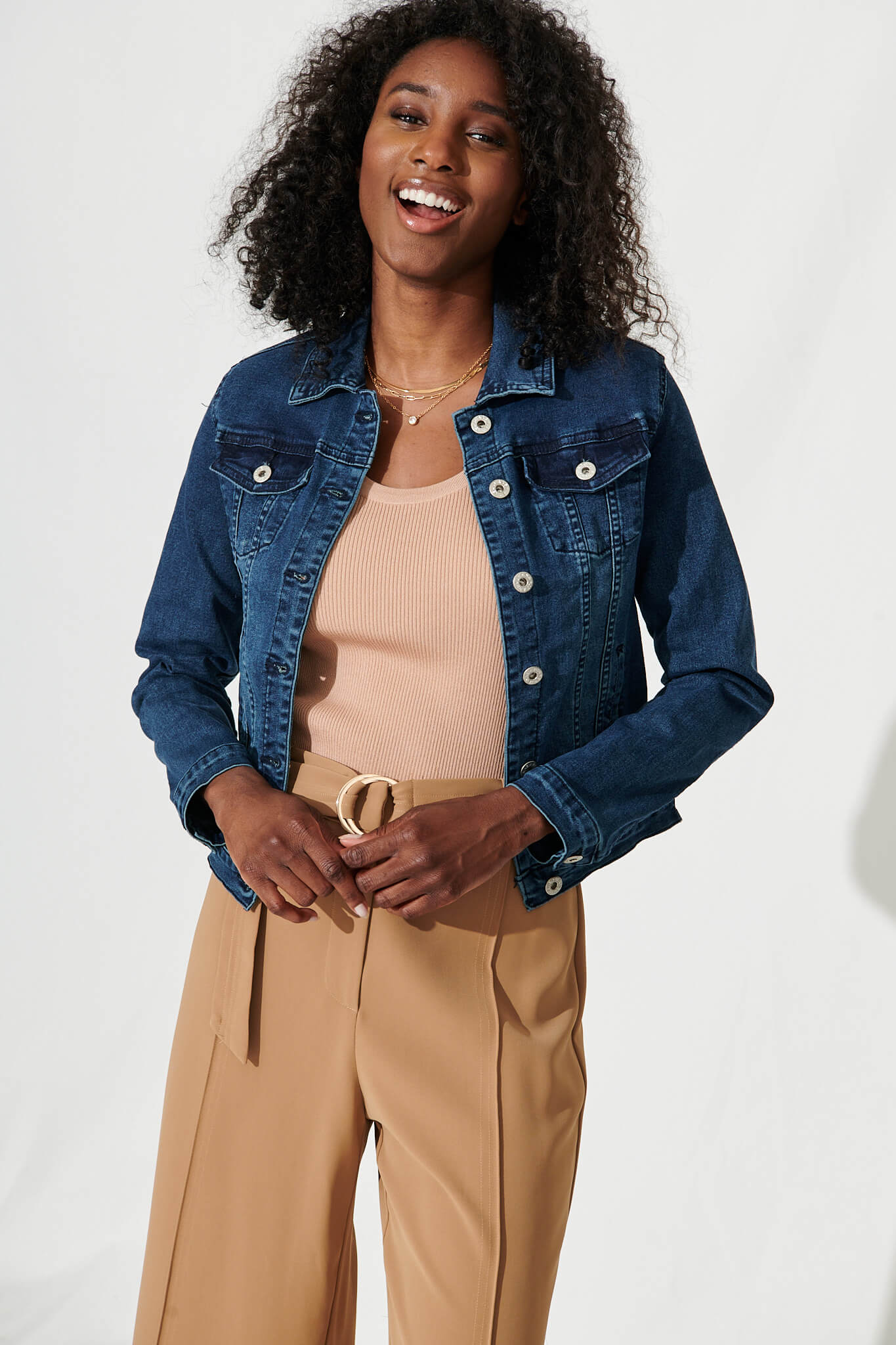 Gossip Denim Jacket In Dark Blue Wash - Image 6