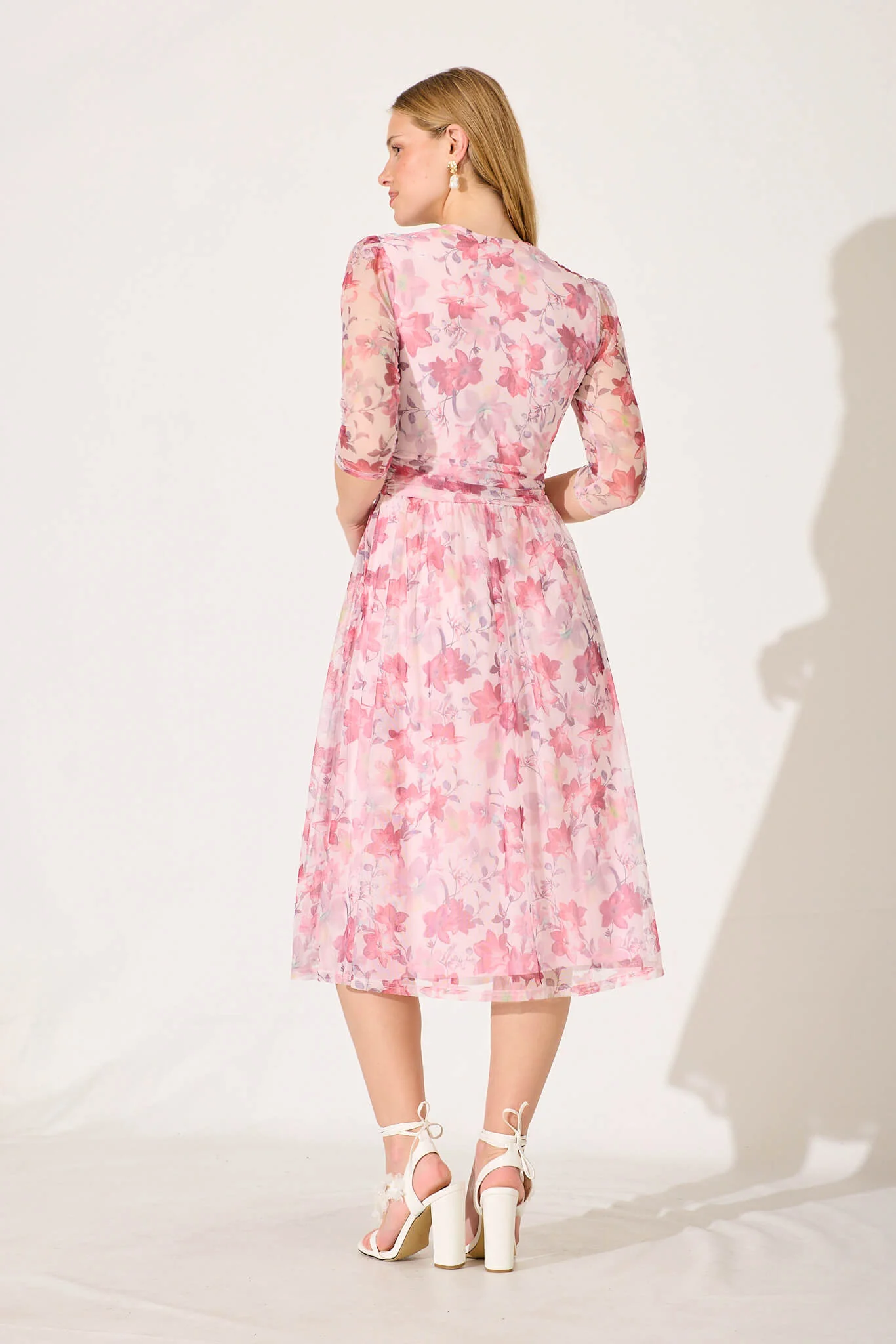 Graceland Midi Dress In Pink Floral - Image 4
