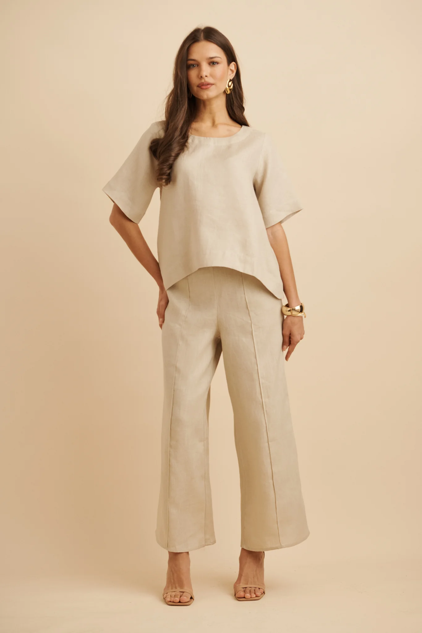 Halara Pant in Stone Linen - Image 2