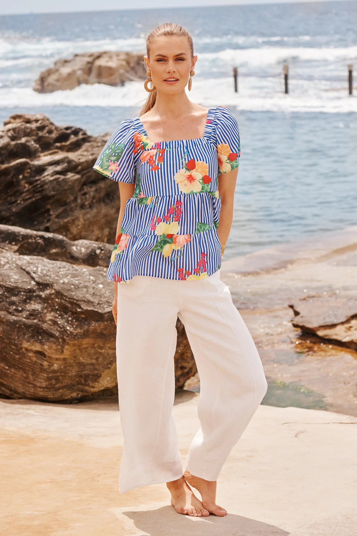 Halara Pant in White Linen - Image 2