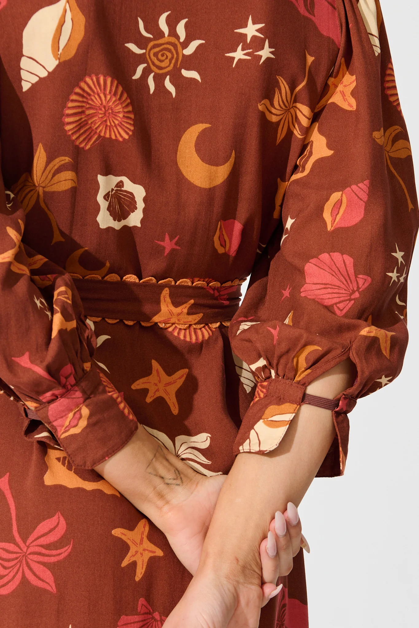 Harles Midi Shirt Dress in Multi Brown Summer Print - Image 5