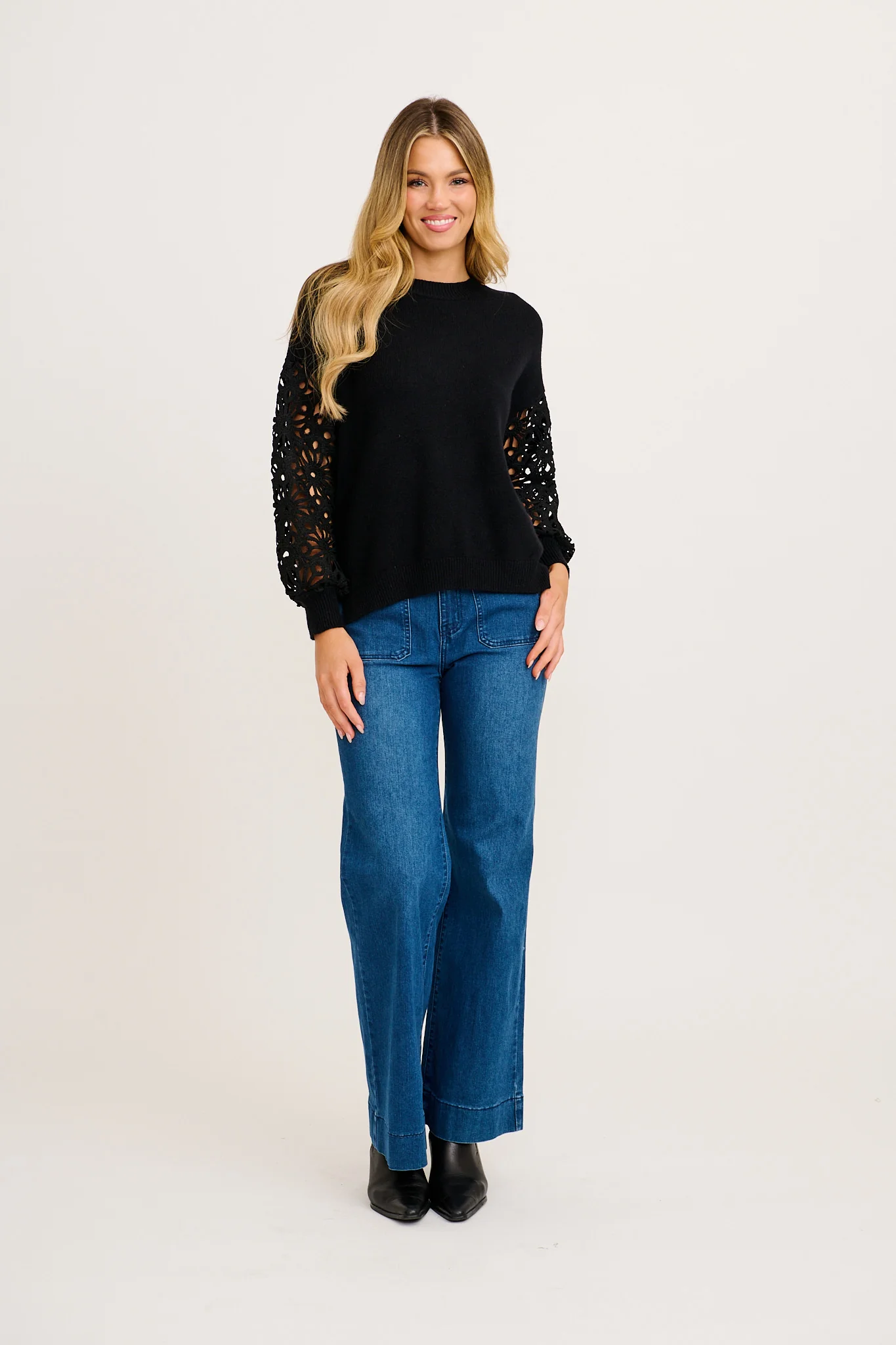 Harlow Knit In Black Wool Blend - Image 4