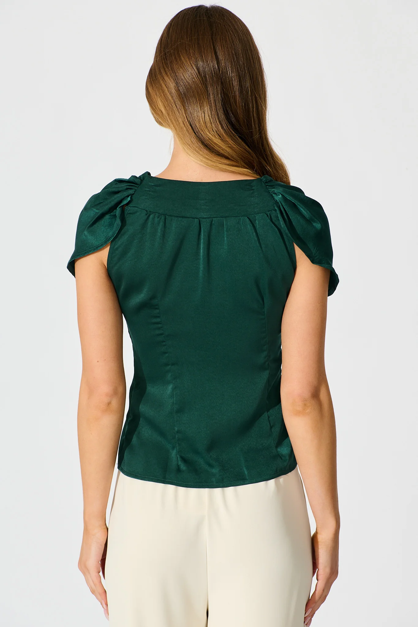 Haven Top in Emerald Satin - Image 3
