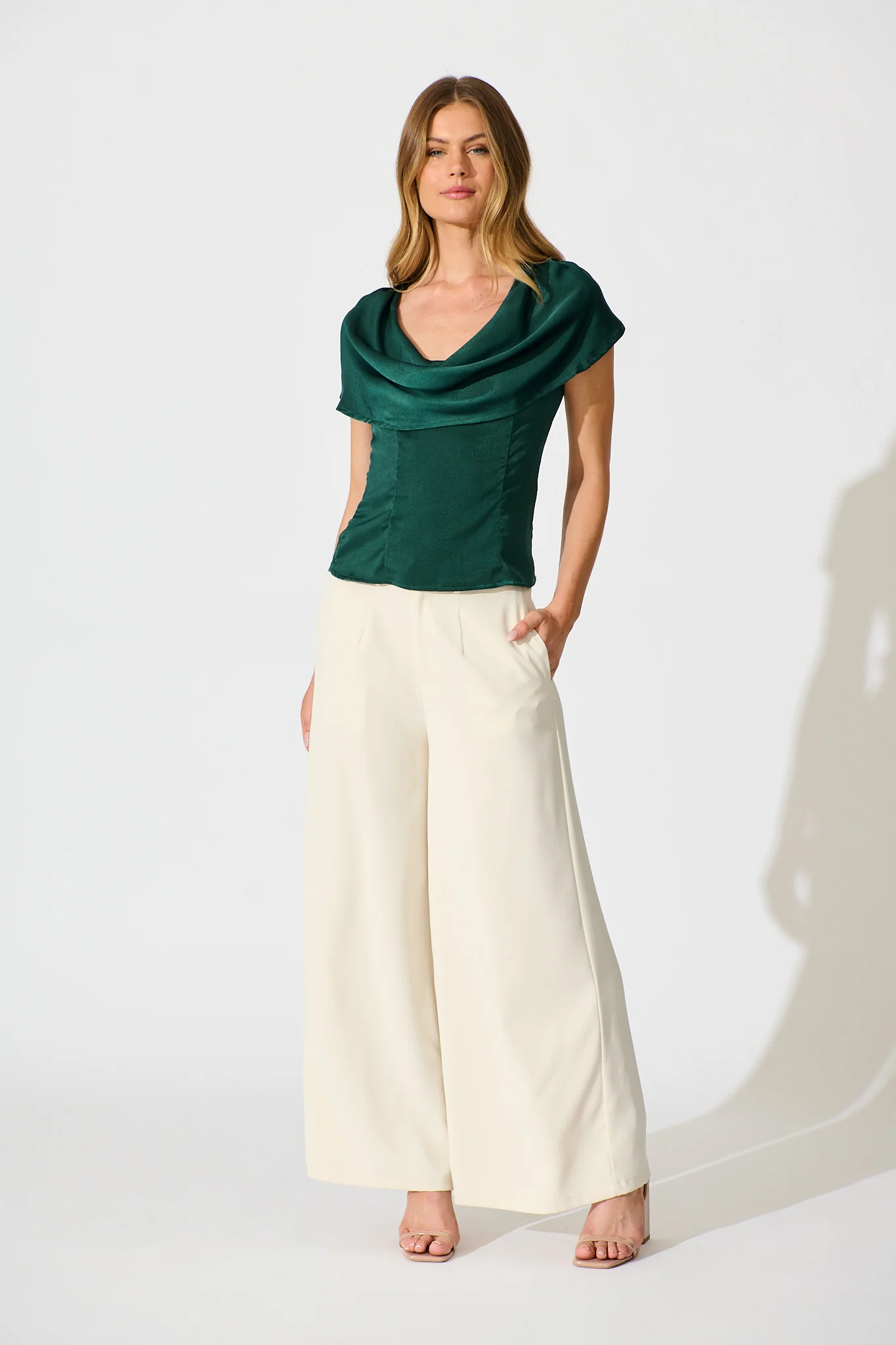Haven Top in Emerald Satin - Image 4