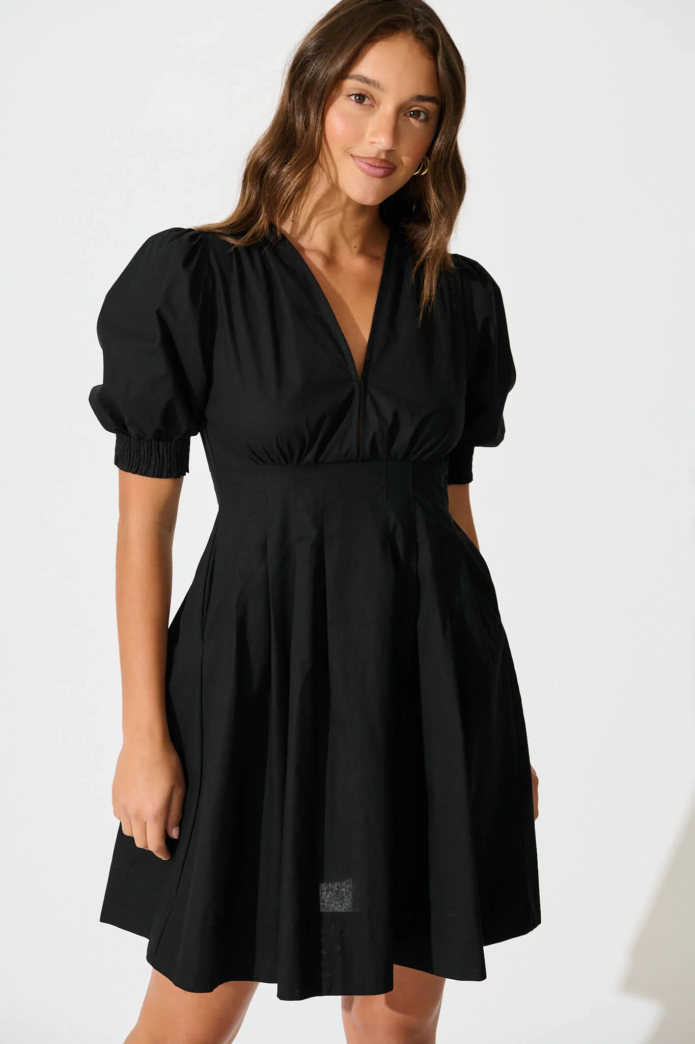 Hazel Dress in Black Cotton - Image 2