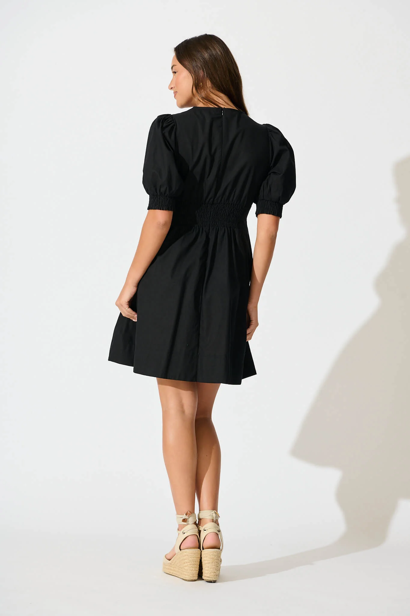 Hazel Dress in Black Cotton - Image 4