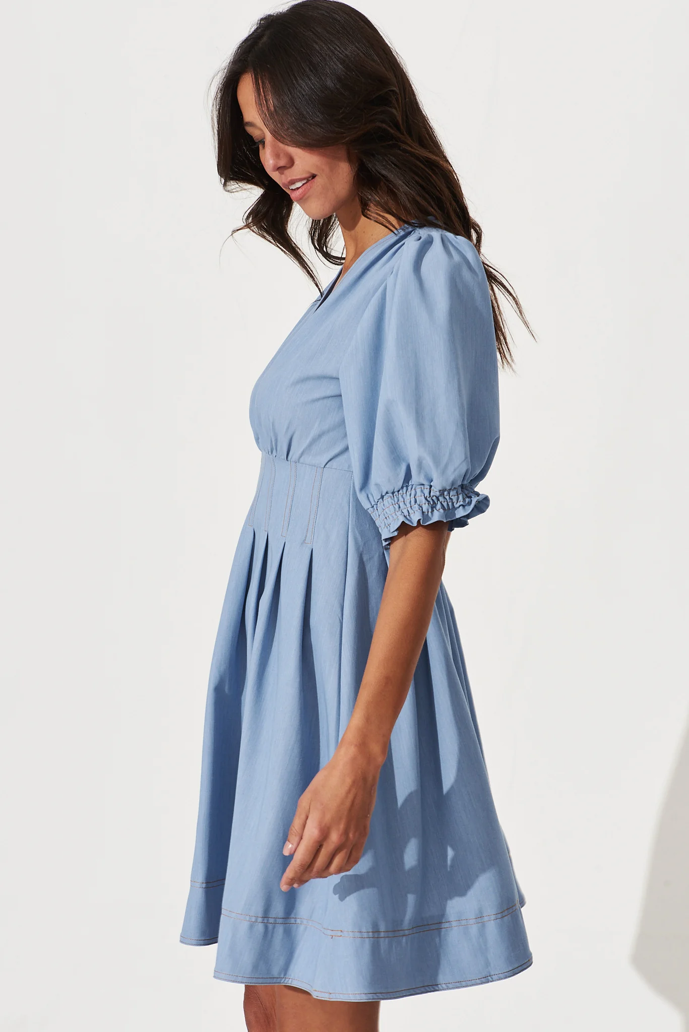 Hazel Dress In Denim Blue - Image 3