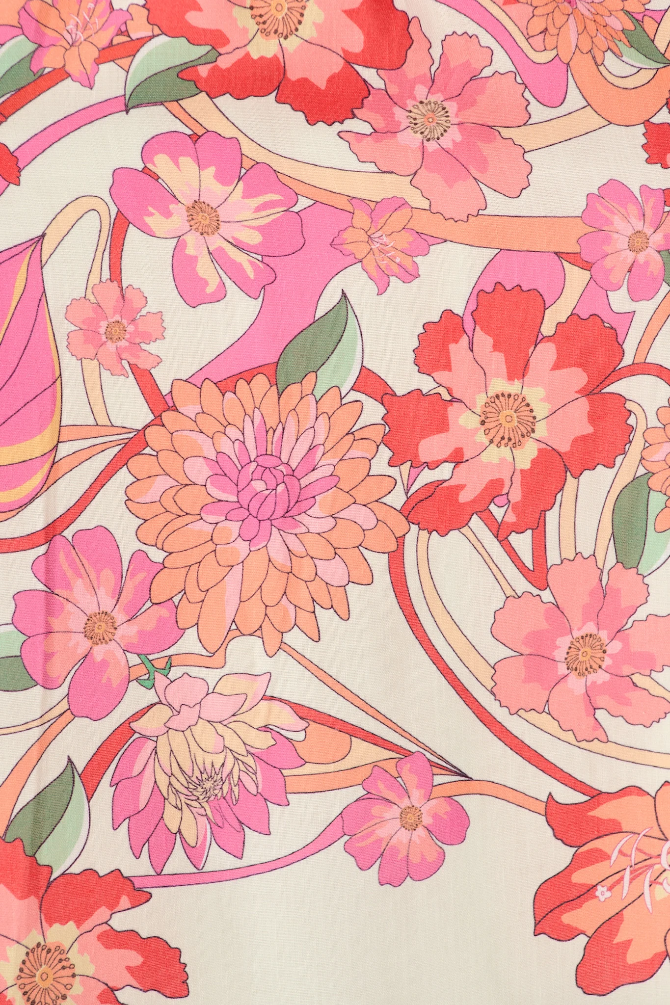 Hazie Sundress Cream with Pink Multi Floral Linen Blend - Image 6