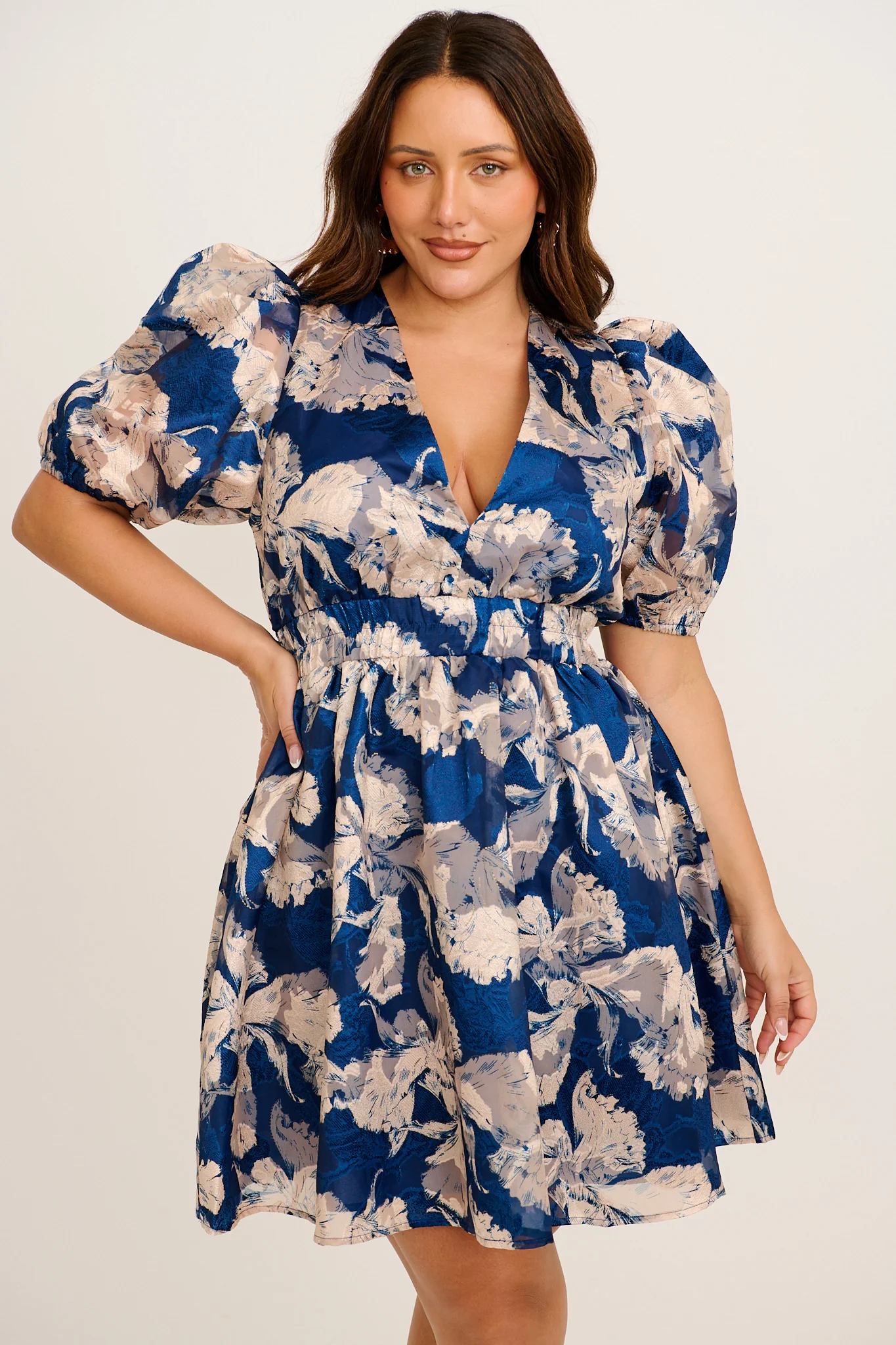 Heartstruck Dress in Navy Floral Organza - Image 3