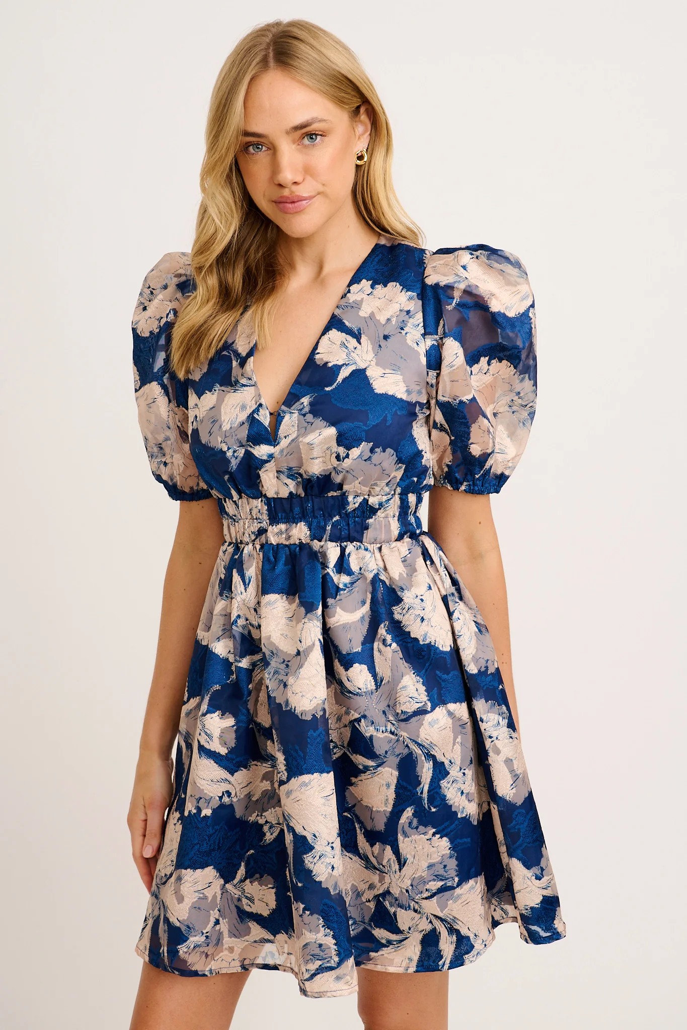 Heartstruck Dress in Navy Floral Organza - Image 4